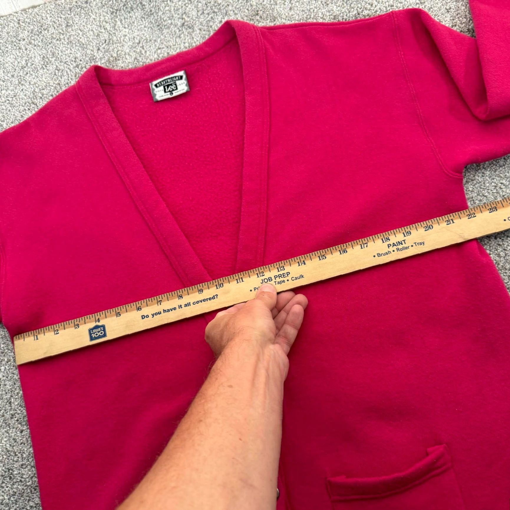 Lee VINTAGE Lee Cardigan Sweatshirt Womens L Heavyweight Barbiecore Hot Pink 80s 90s Pink Womens L Lee Cardigan Sweatshirt Size L / US 10 / IT 46 - 4 Thumbnail
