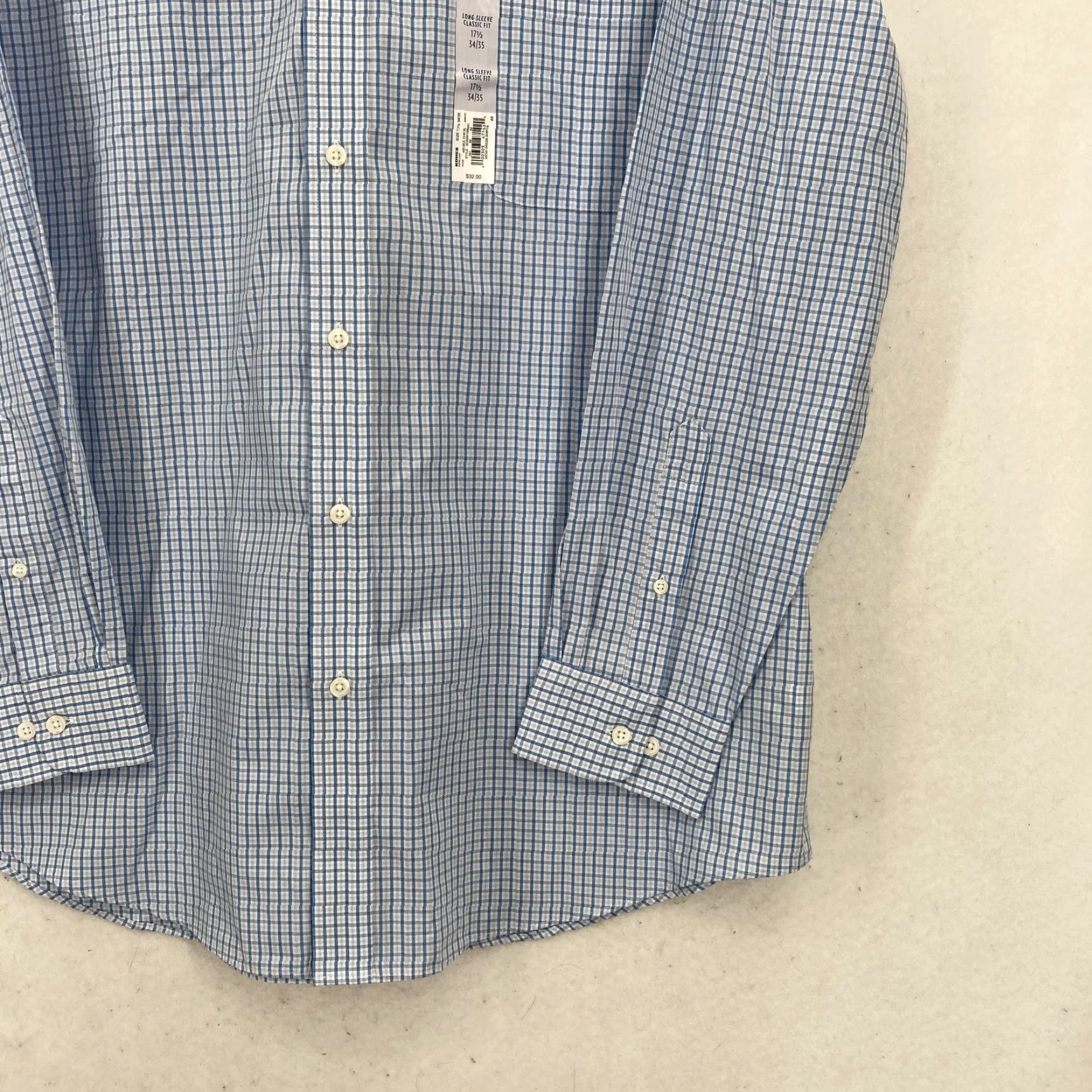 Croft & Barrow Croft & Barrow Shirt Mens 17.5 34/35 Classic Fit Easy Care Dress Blue Plaid NWOT blue plaid shirt Mens 17.5 34/35 Long Sleeve Dress Shirt Mens Lights Size 48R - 3 Thumbnail
