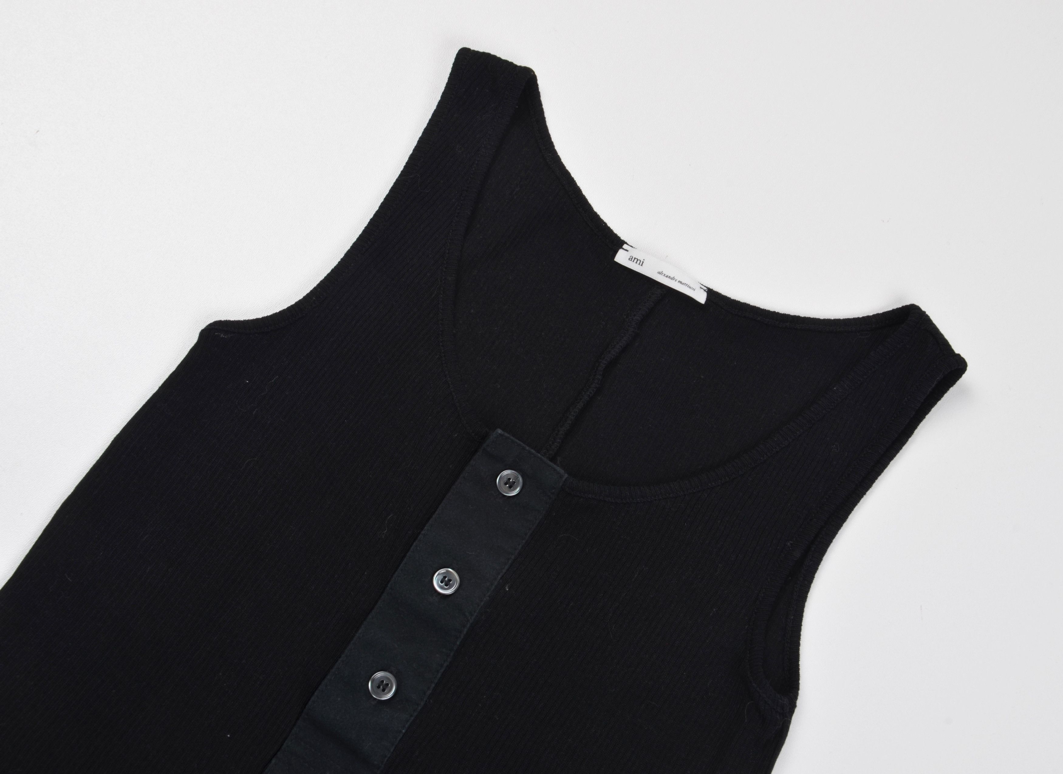 AMI Ami Alexandre Mattiussi Ribbed Minimalist Tank Top Size S / US 4 / IT 40 - 4 Thumbnail