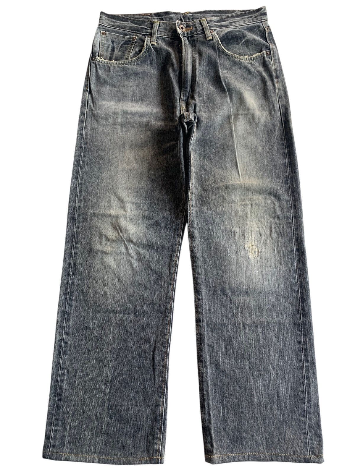 Edwin VINTAGE EDWIN 505Z SELVEDGE FADED & RUSTY DISTRESSED DENIM Size US 31 - 1 Thumbnail