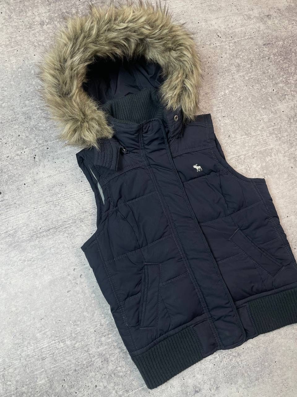 Abercrombie & Fitch Vintage 00s Abercrombie Fitch Faux Fur Puffer Down Vest Y2K Size L / US 10 / IT 46 - 2 Thumbnail
