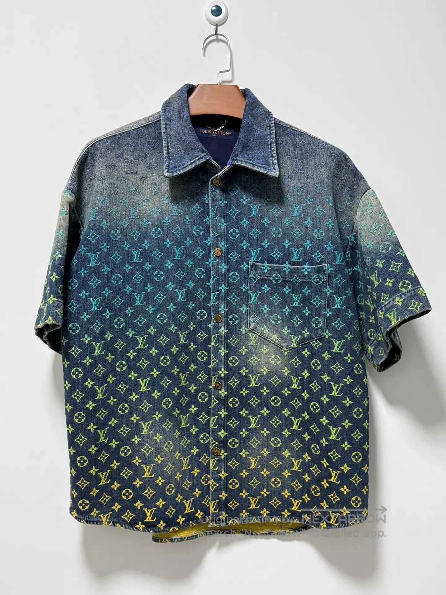 Louis Vuitton Blue Patterned Short Sleeve Button-Up Shirt. Size US L / EU 52-54 / 3 - 1 Thumbnail