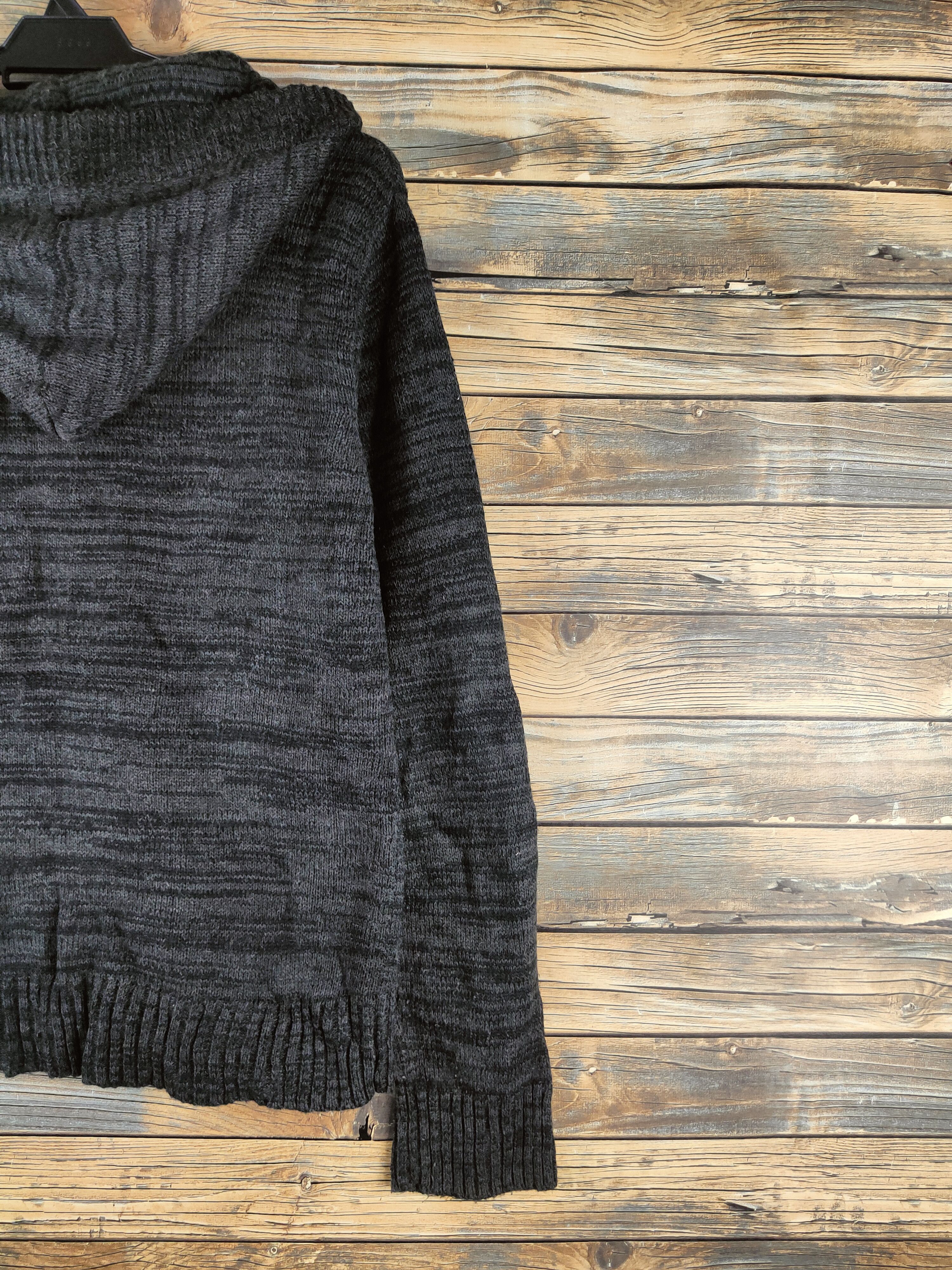 Japanese Brand DL Louis Chavlon Black Hoodie Knitwear Cardigans #46-427 Size US M / EU 48-50 / 2 - 9 Thumbnail