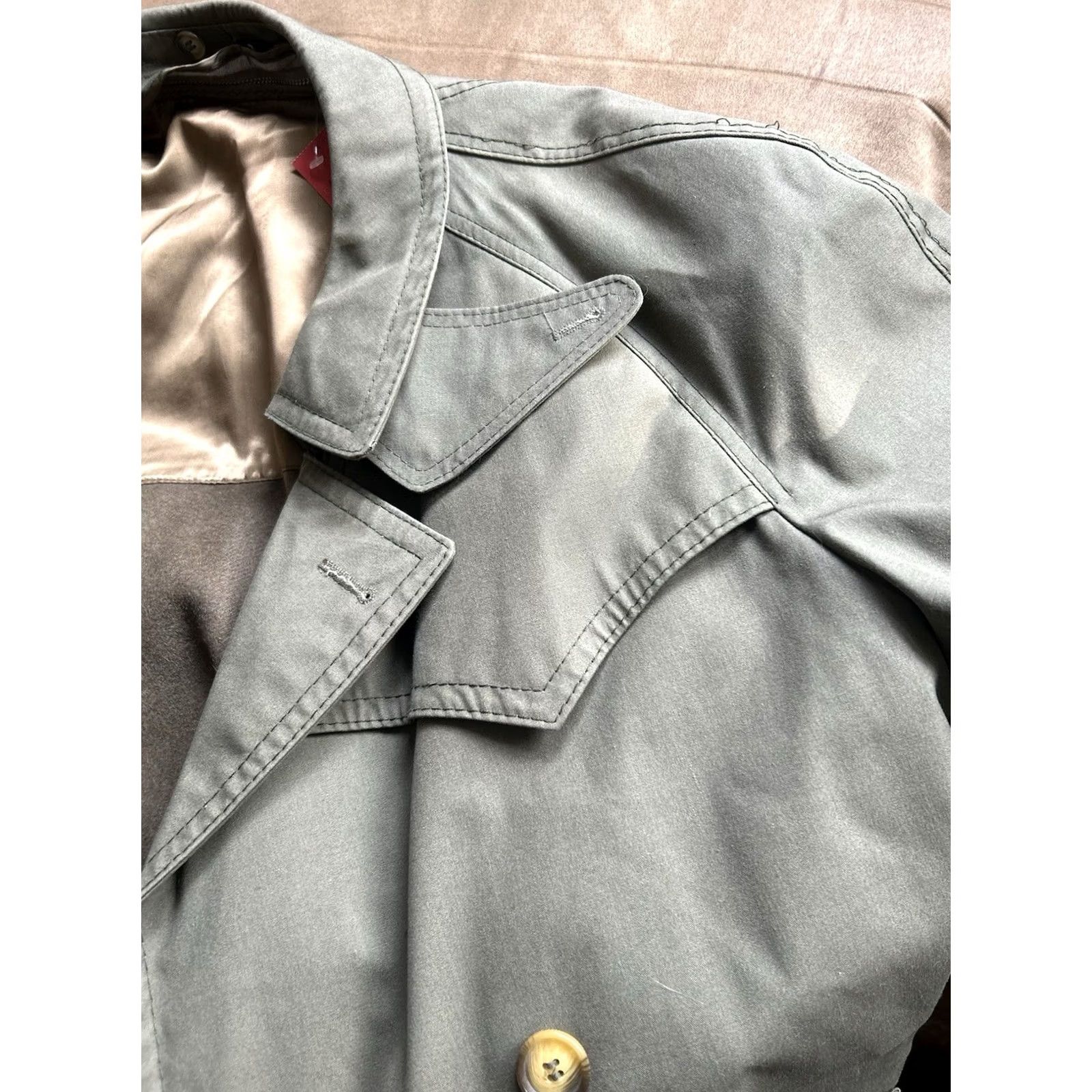 Vintage VINTAGE Army Style Trench Coat Made in Poland Sz Large Mens Jacket Size US L / EU 52-54 / 3 - 3 Thumbnail