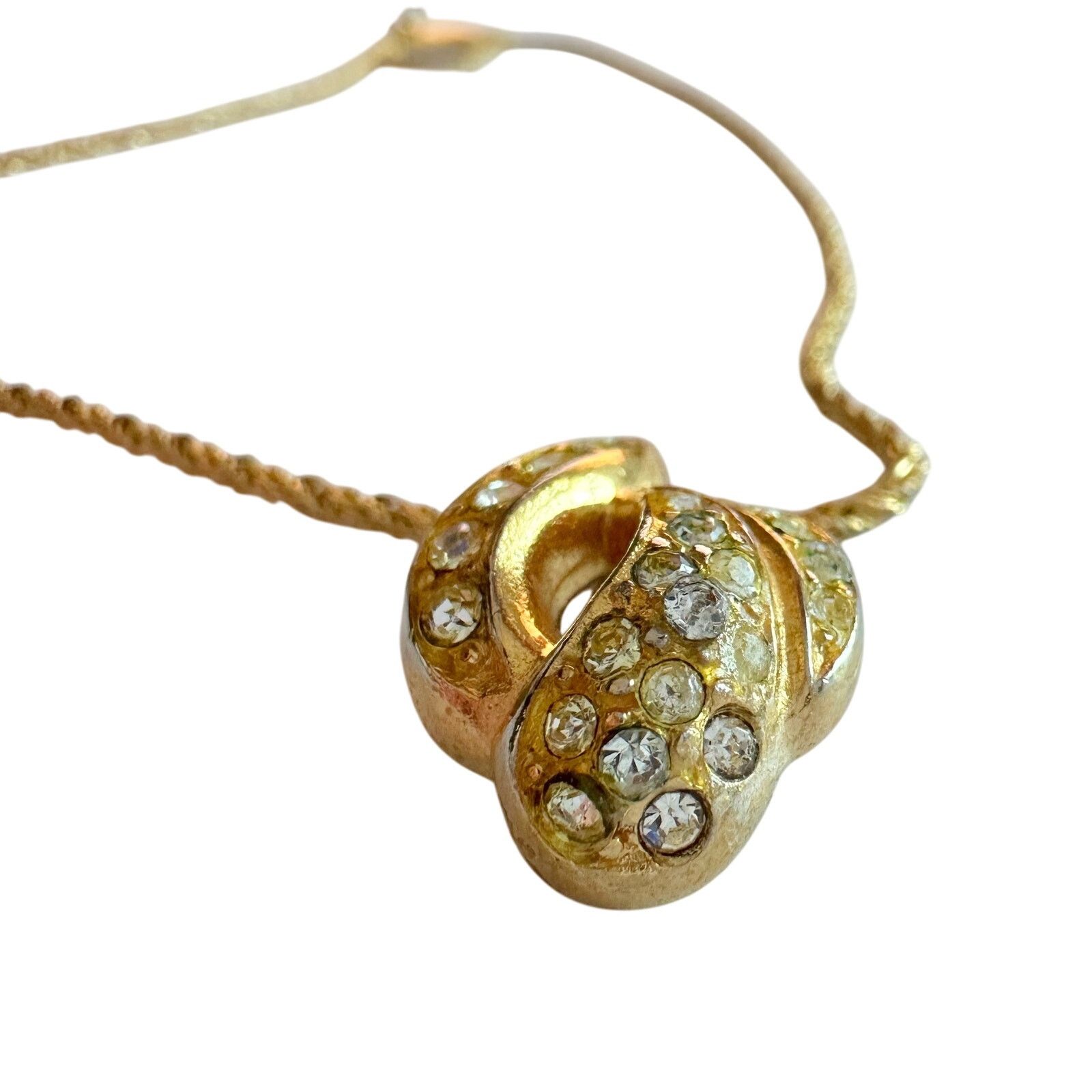 Dior Christian Dior Rhinestone Gold Plate Necklace 16" Size ONE SIZE - 8 Thumbnail