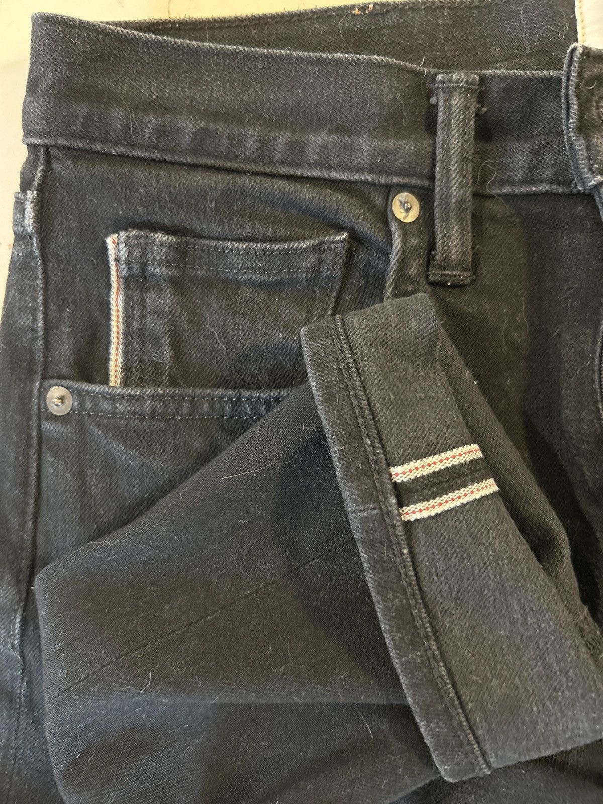Hiroshi Kato ‘The Scissors’ slim taper selvedge jean in black Size US 29 - 1 Thumbnail
