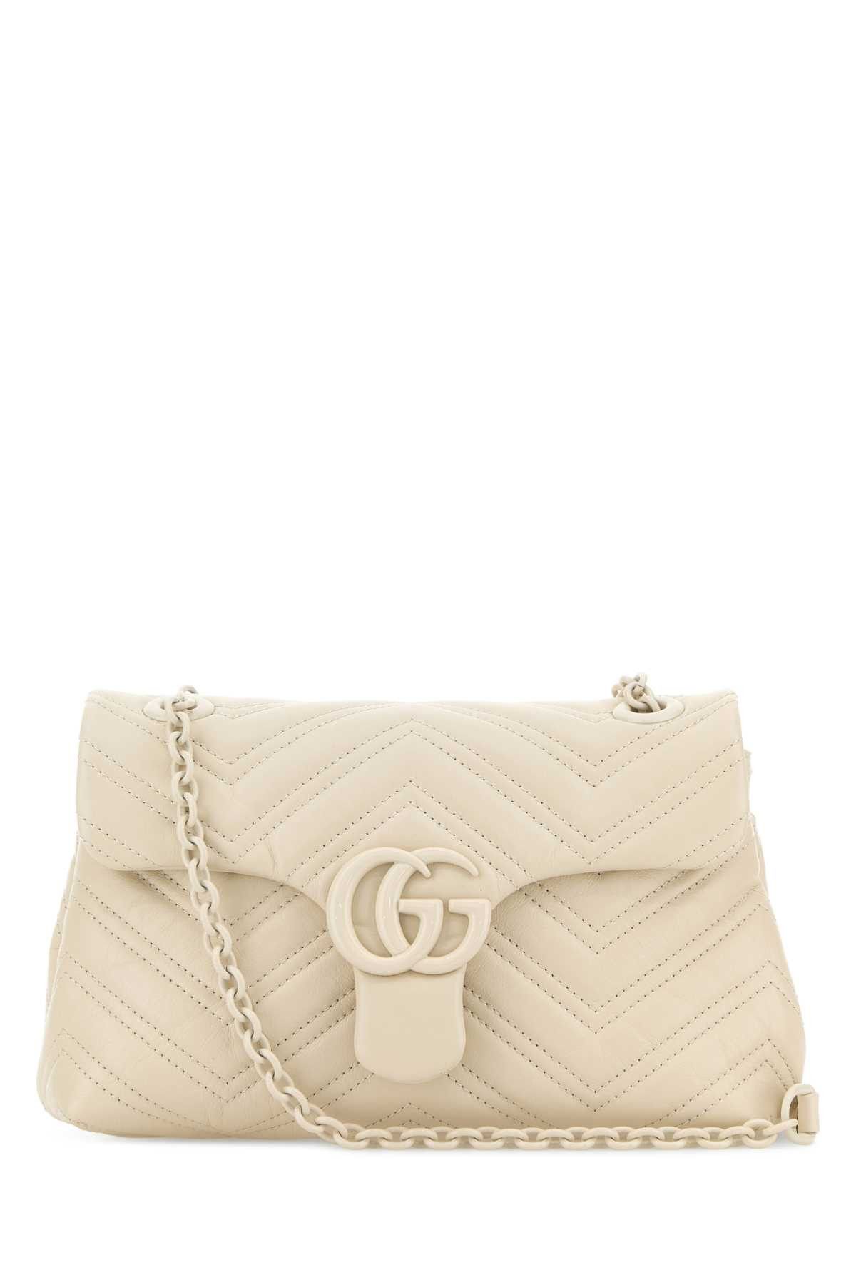 Gucci Ivory Nappa Leather Small Gg Marmont Shoulder Bag Size ONE SIZE - 1 Thumbnail