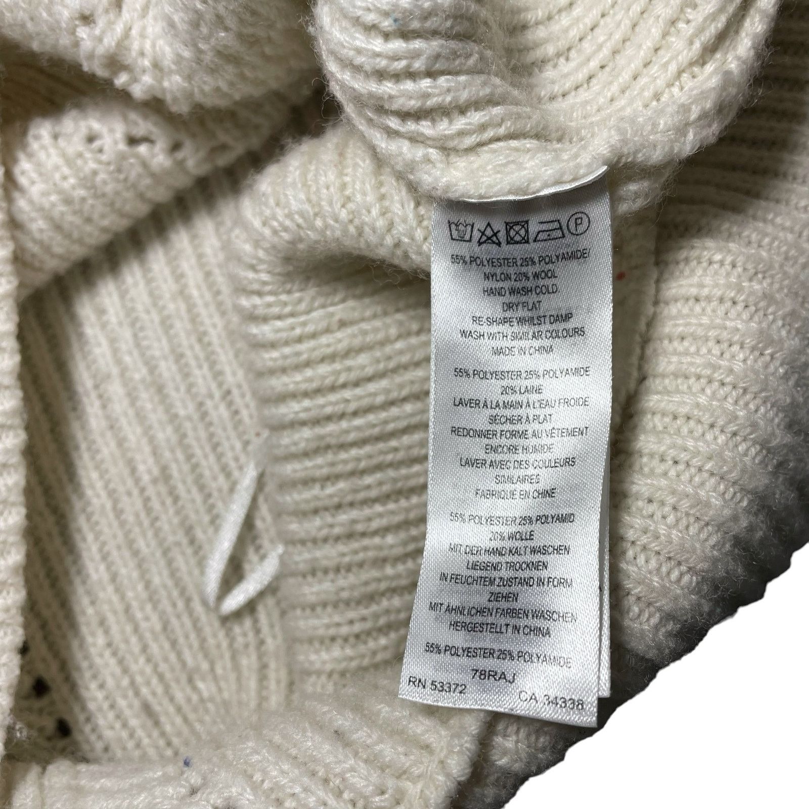 French Connection French Connection Mock Neck Openwork Knit Sweater Cream XS Size XS / US 0-2 / IT 36-38 - 6 Thumbnail