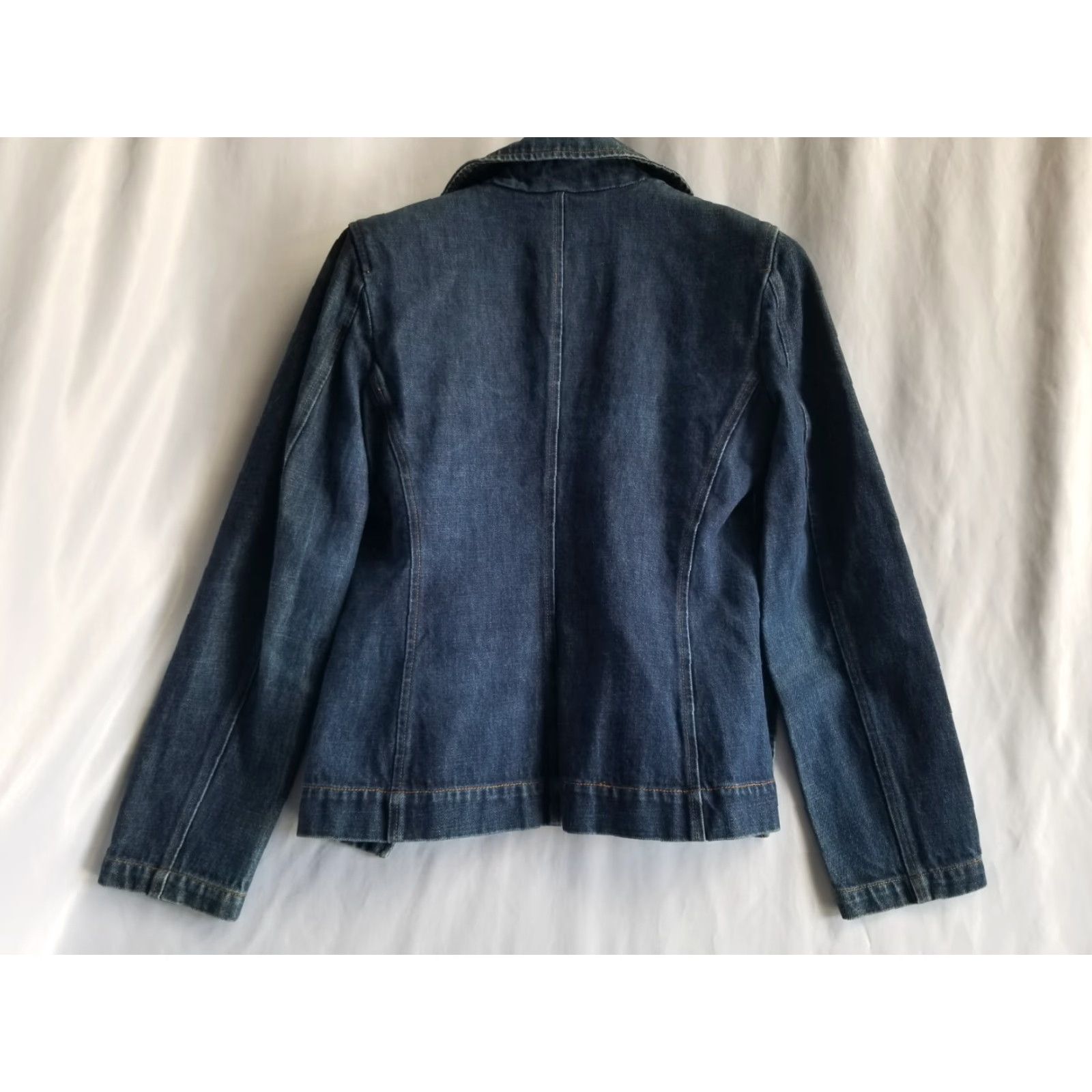 Vintage The Limited Stretch Denim Jacket Women Button Fitted Size Small Blue Denim Jacket Size S / US 4 / IT 40 - 5 Thumbnail