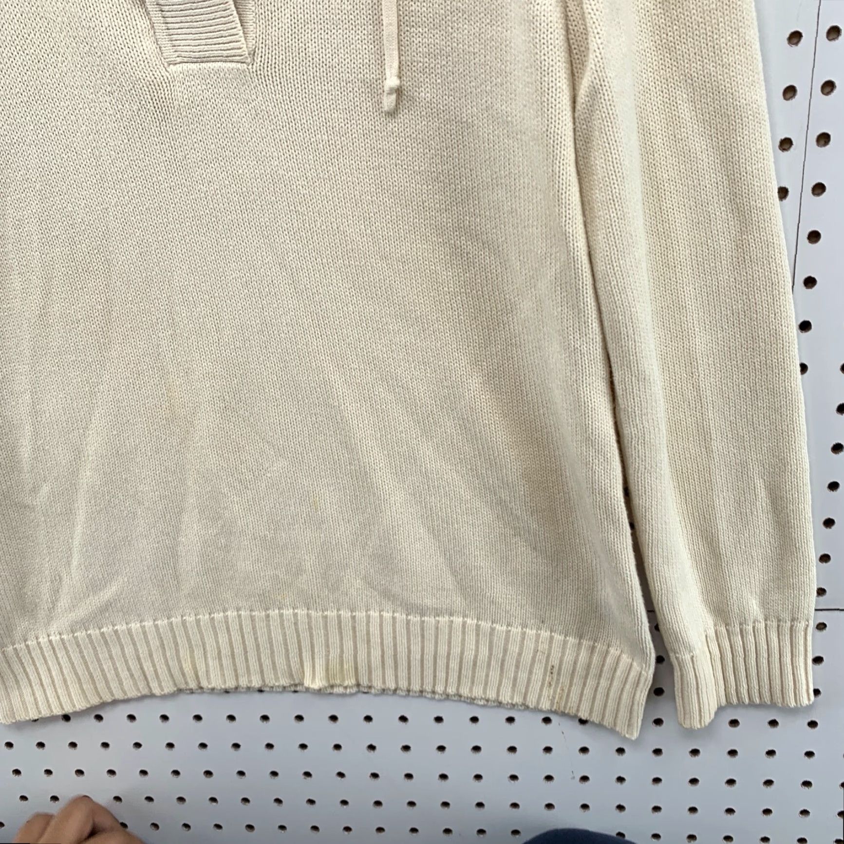Ralph Lauren Lauren Ralph Lauren Women Knit Sweater Medium White Cowl 1/4 Zip Button Pullover Size M / US 6-8 / IT 42-44 - 7 Thumbnail
