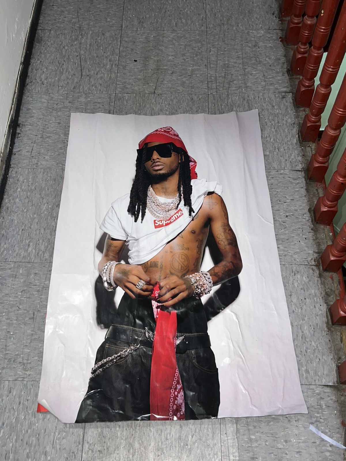Supreme playboi Carti ポスター Playboi Carti Supreme FW 2025 RARE Box Logo Exclusive Poster