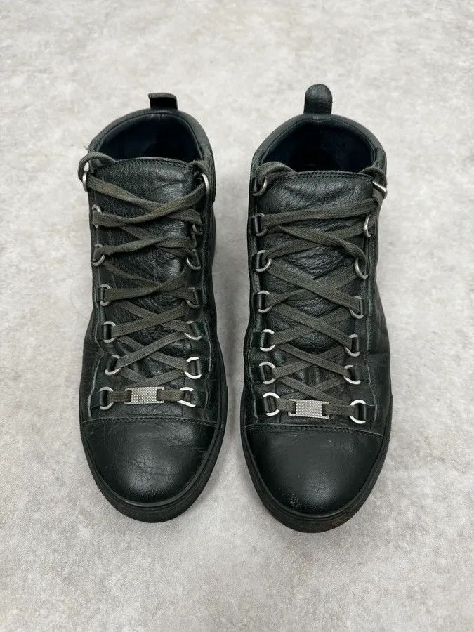 Balenciaga Balenciaga Arena Dark Green High Leather Sneakers Size US 8.5 / EU 41-42 - 3 Thumbnail