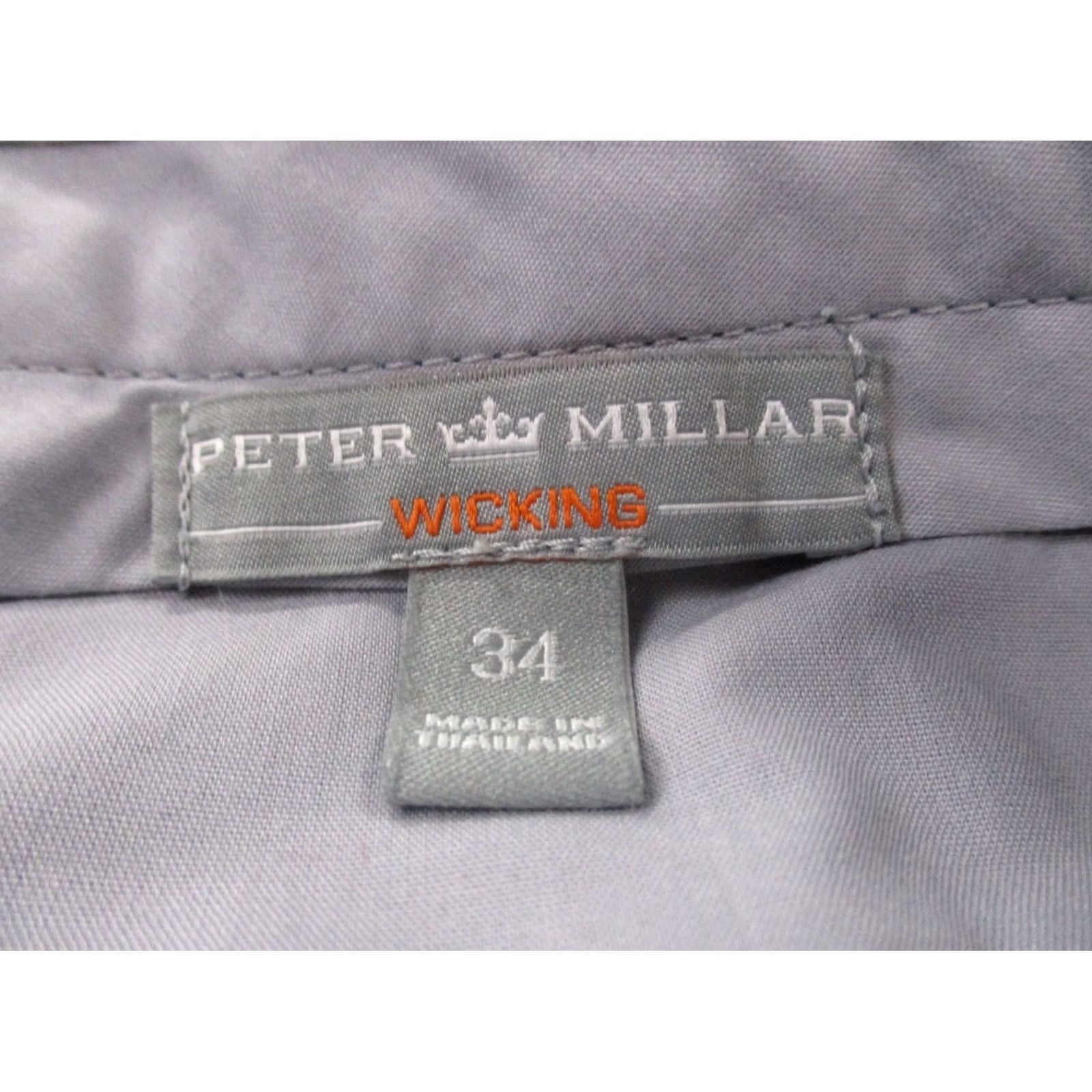 Peter Millar Peter Millar Pants Men 34 Chino Straight Flat Front Belt Loops Zip Zipper Polyester Canvas 33 In Inseam Blue Size US 34 / EU 50 - 7 Thumbnail