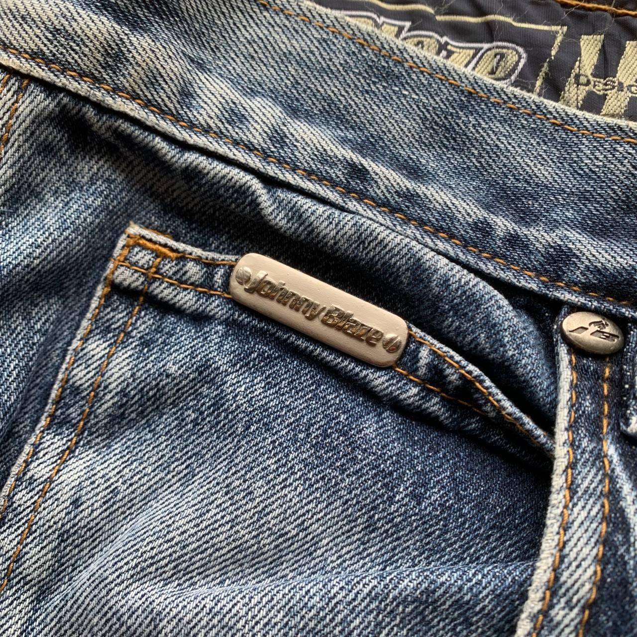 Wu-Tang Clan Vintage Y2K Johnny Blaze Ghost Rider Baggy Blue Denim Pants Size US 30 / EU 46 - 6 Thumbnail