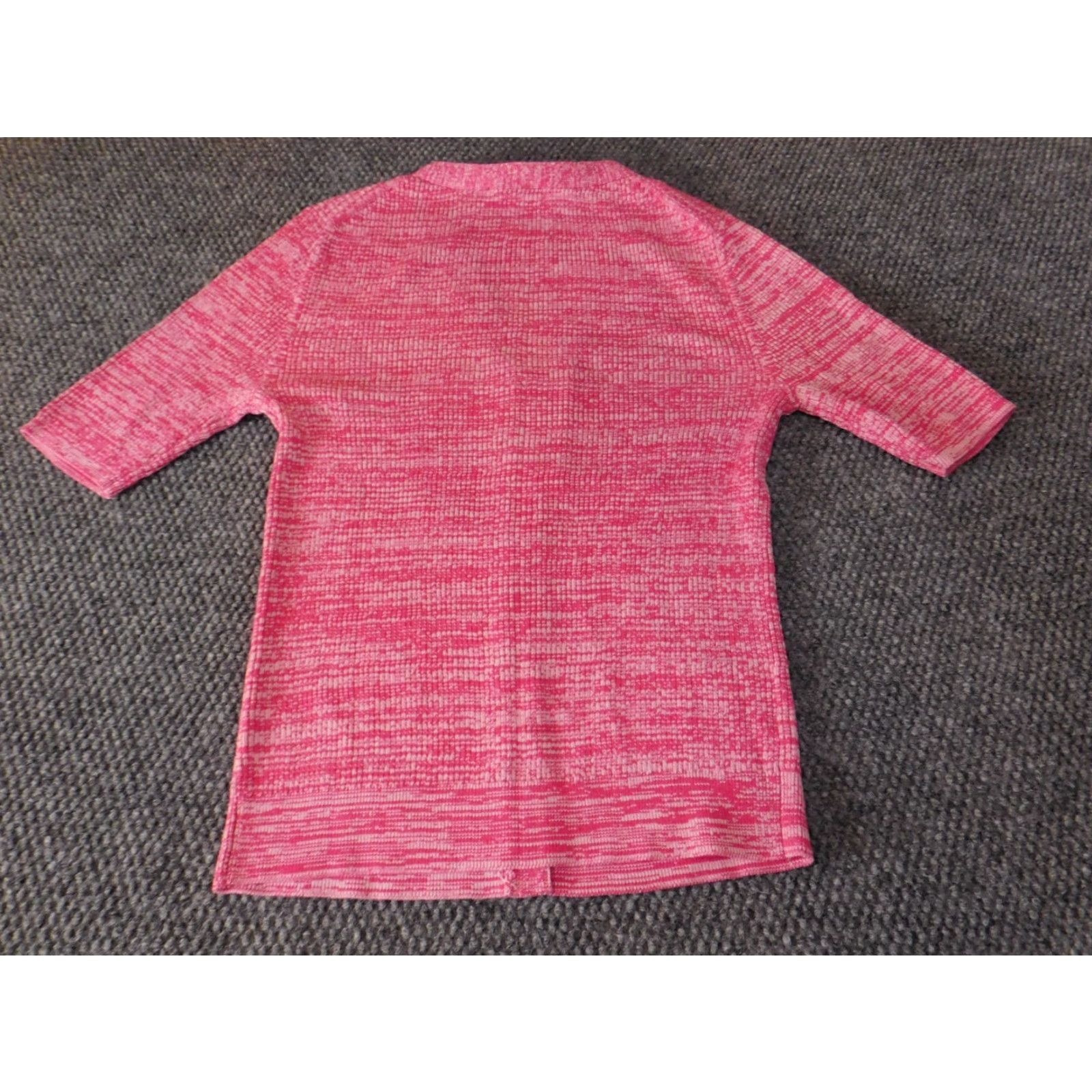 Loft LOFT Cardigan Shirt Womens Medium Pink Cotton Viscose Stretch Button Knit Rib Crew Neck Pullover Casual Modern Regular Size M / US 6-8 / IT 42-44 - 7 Thumbnail