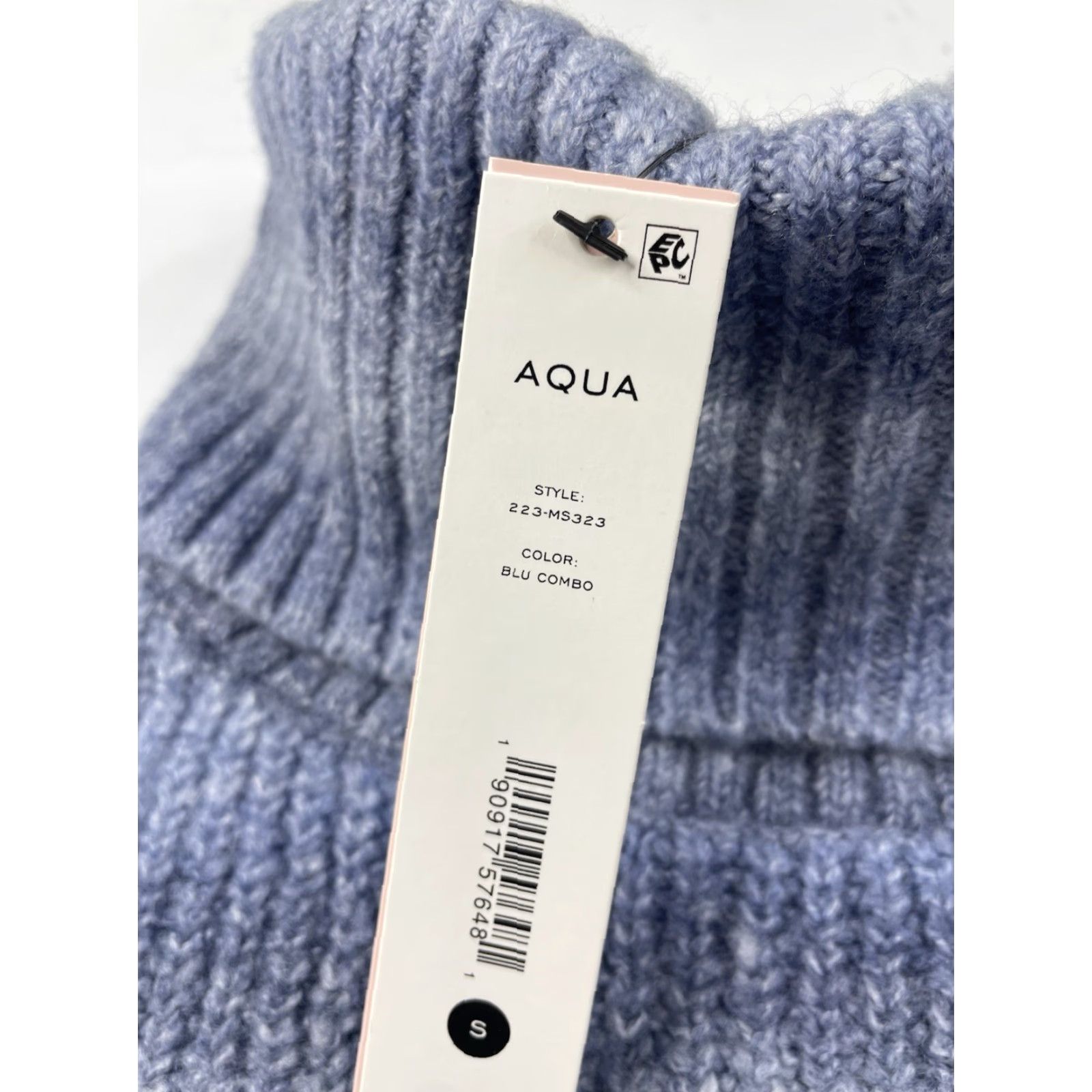 AQUA NWT AQUA Ombre Turtleneck Sweater Women's Small Blue Combo Cropped Pullover Size S / US 4 / IT 40 - 3 Thumbnail