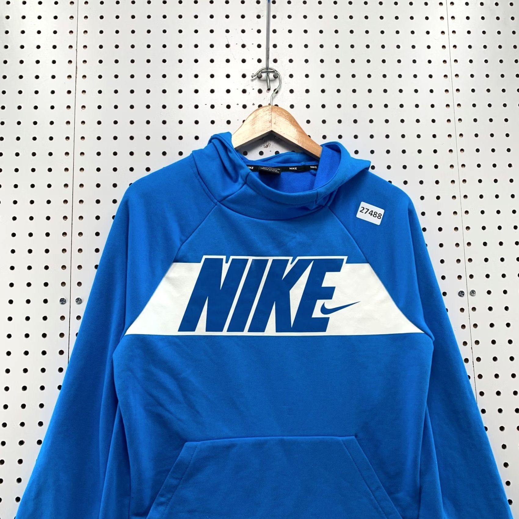 Nike Nike Hooded Sweatshirt Blue White Swoosh Spell Out Womens XL Hoodie 20.5x23.5 Size XL / US 12-14 / IT 48-50 - 2 Thumbnail