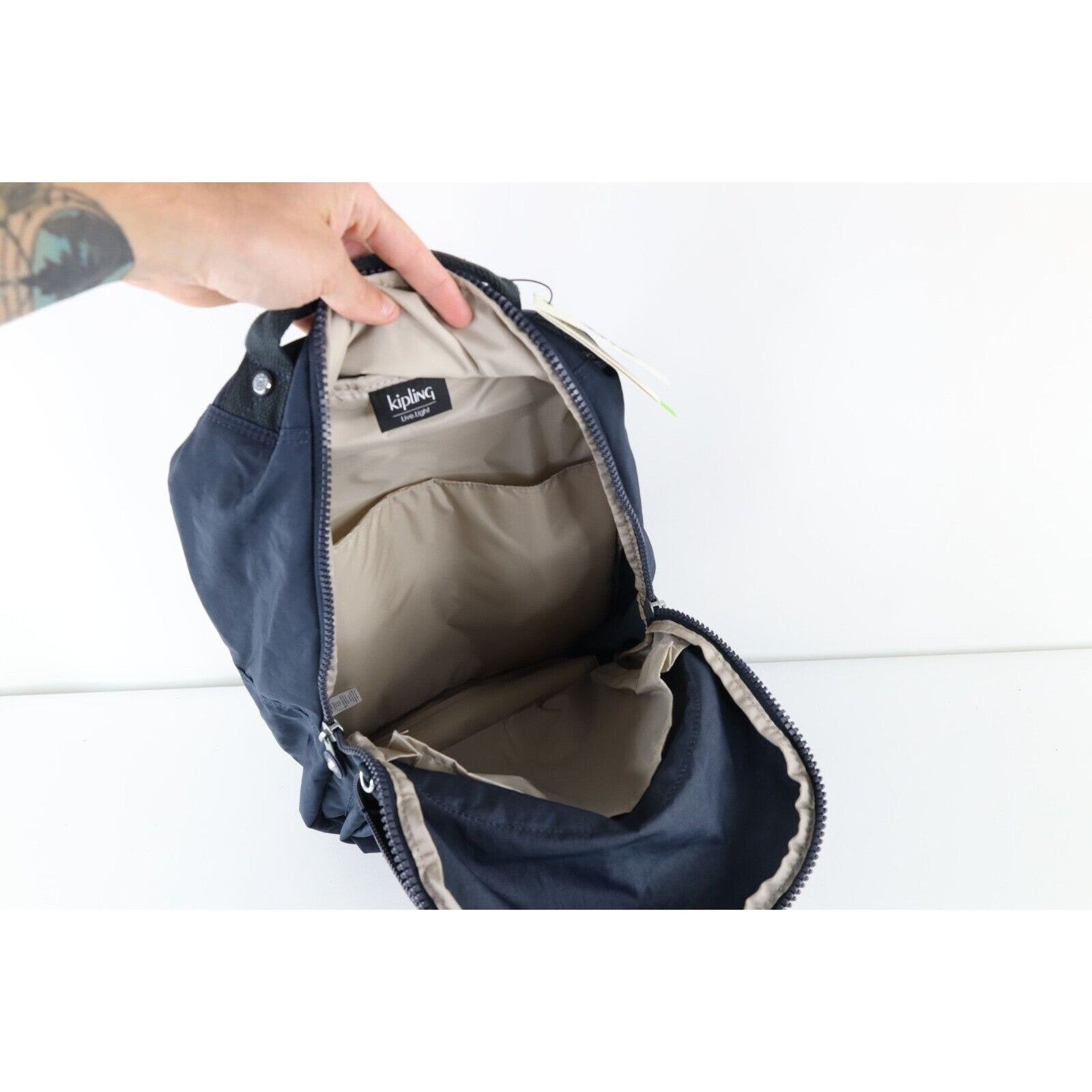 Other New Kipling Spell Out Seoul Laptop Backpack Book Bag Navy Bl Size ONE SIZE - 10 Thumbnail