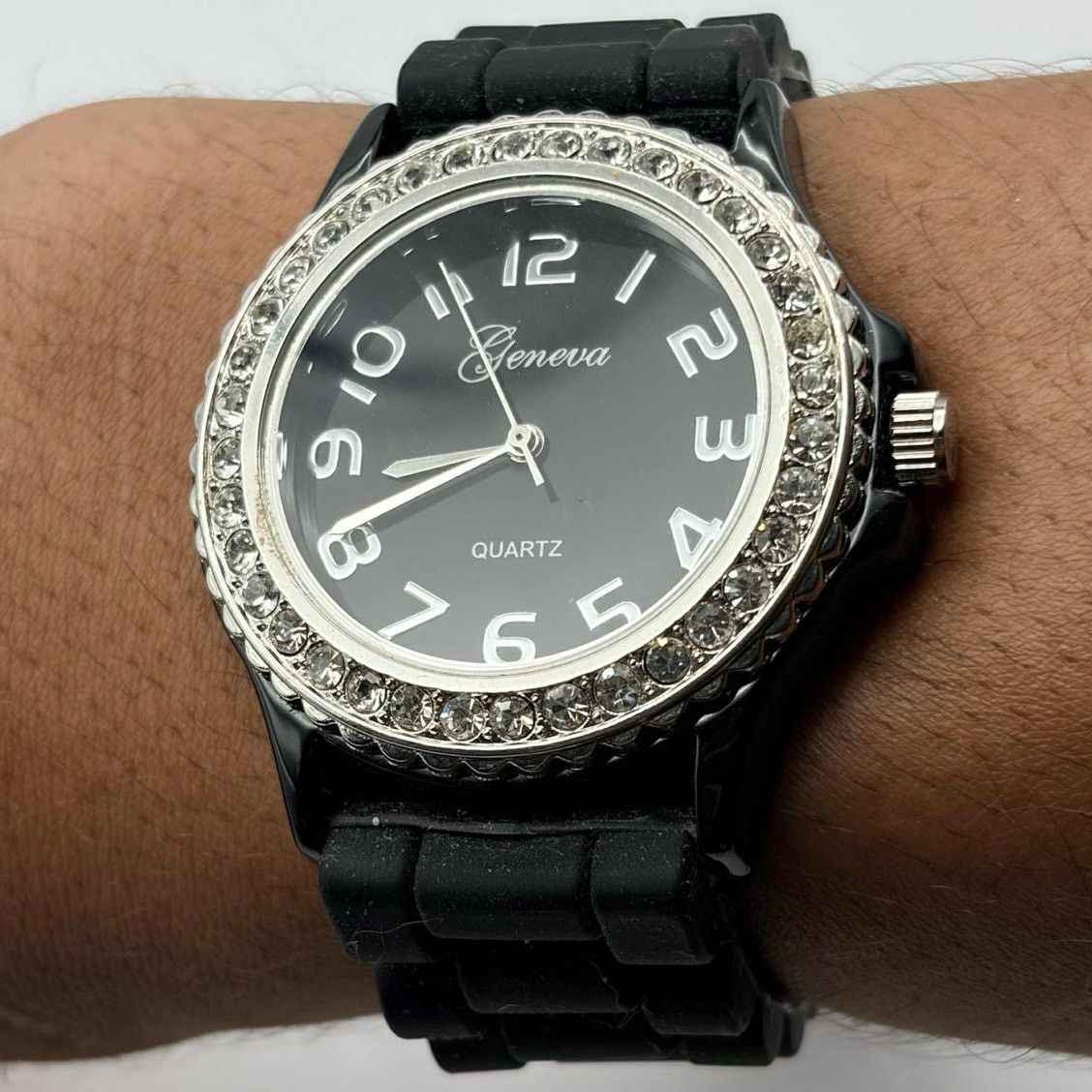 Geneva Black & Silver Geneva Men’s Watch Size ONE SIZE - 2 Thumbnail