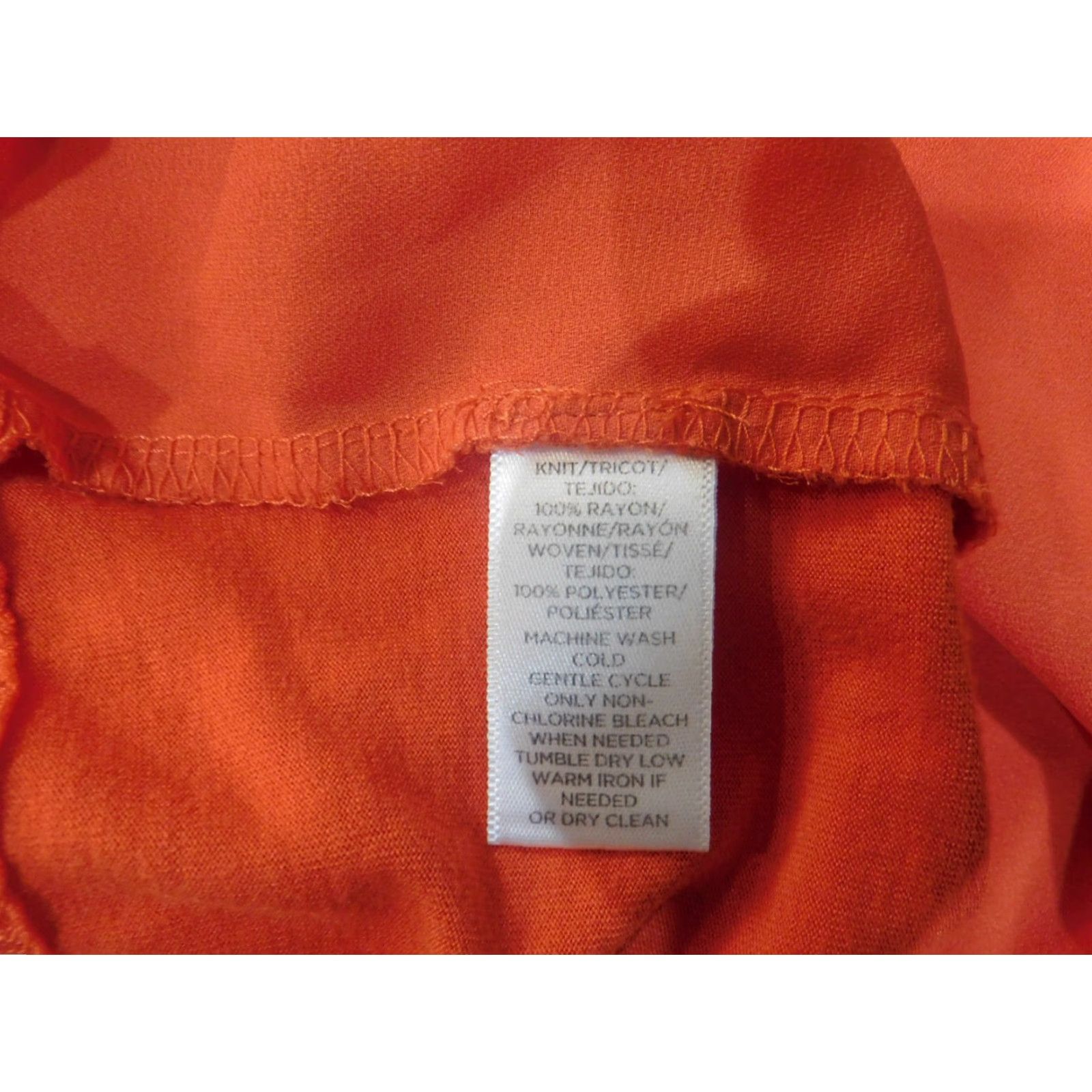 Ann Taylor Loft Blouse M Orange Rayon Woven Short Sleeve Round Neck Casual Womens Regular Size M Loft Brand Ann Taylor Loft Size M / US 6-8 / IT 42-44 - 6 Thumbnail
