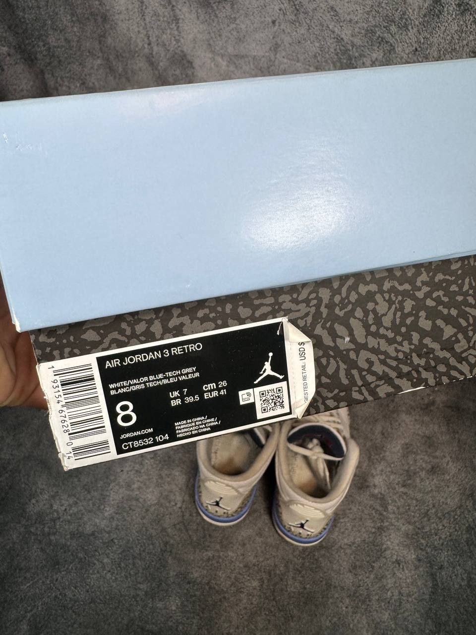 Jordan Brand Size 8 | Jordan 3 UNC With Box | Pre-Owned Size US 8 / EU 41 - 10 Thumbnail