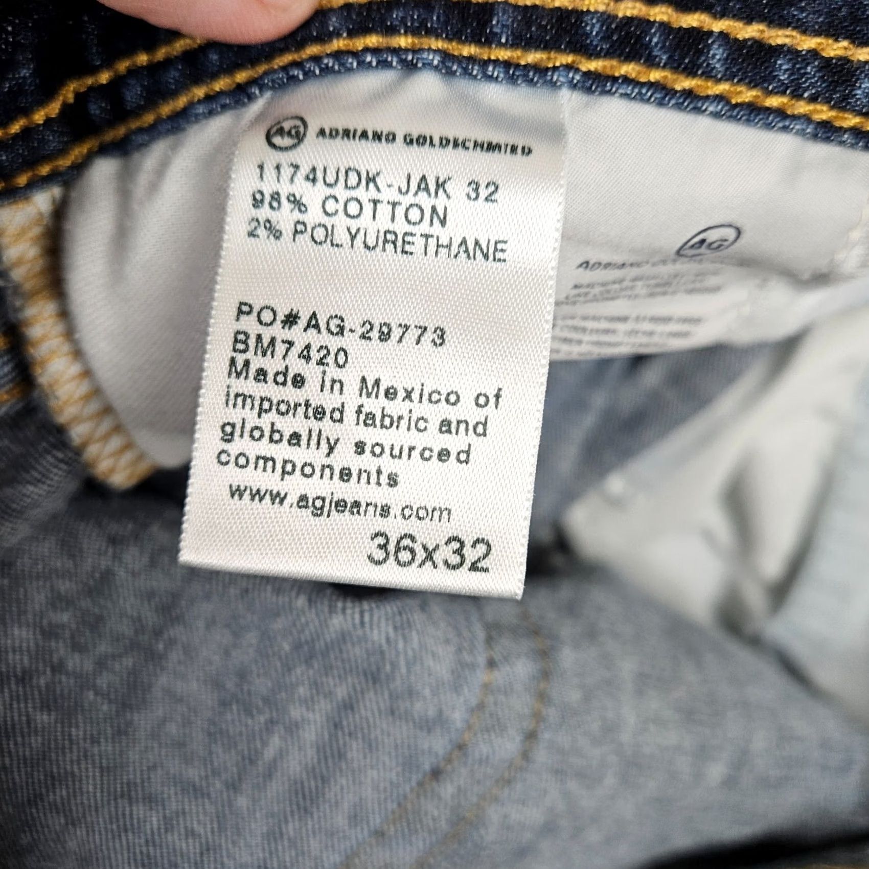 Vintage AG The Graduate Tailored Leg Jeans Men Dark Wash 36x31 Denim 5-Pocket AG Adriano Goldschmied Regular Fit Button Closure Blue Casual Shirt? Size US 36 / EU 52 - 7 Thumbnail