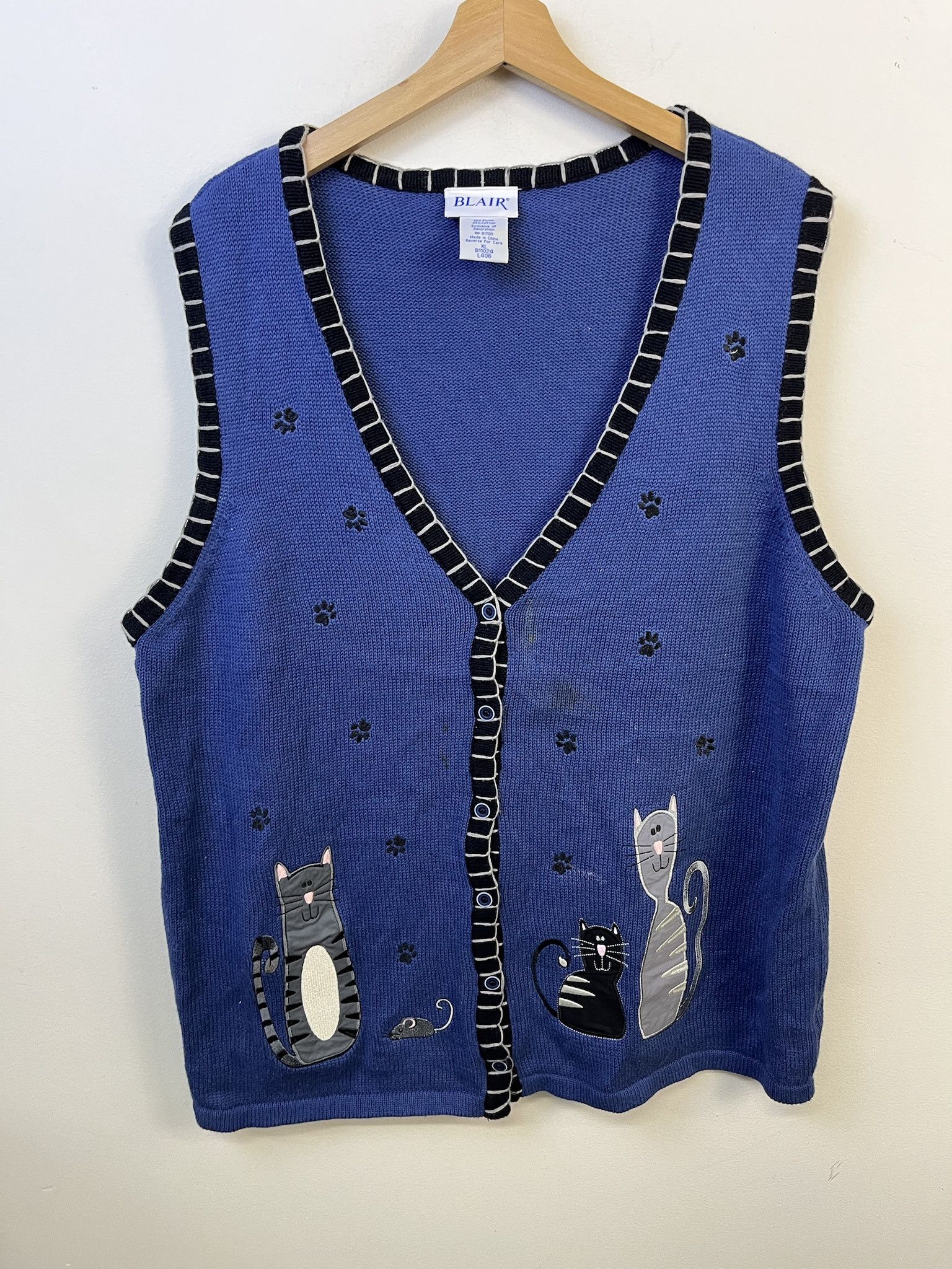Other Vintage Knit Sweater Cats and Mice Knit Sweater Vest Size XL Size US XL / EU 56 / 4 - 1 Thumbnail