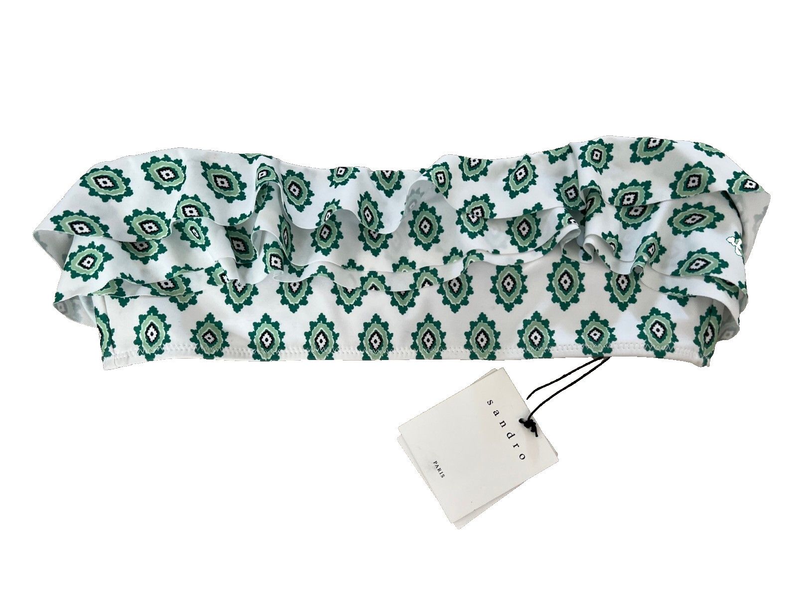 Sandro SANDRO Naey Ruffled Printed Bandeau Swim Bikini Top 1/S Size S / US 4 / IT 40 - 2 Thumbnail