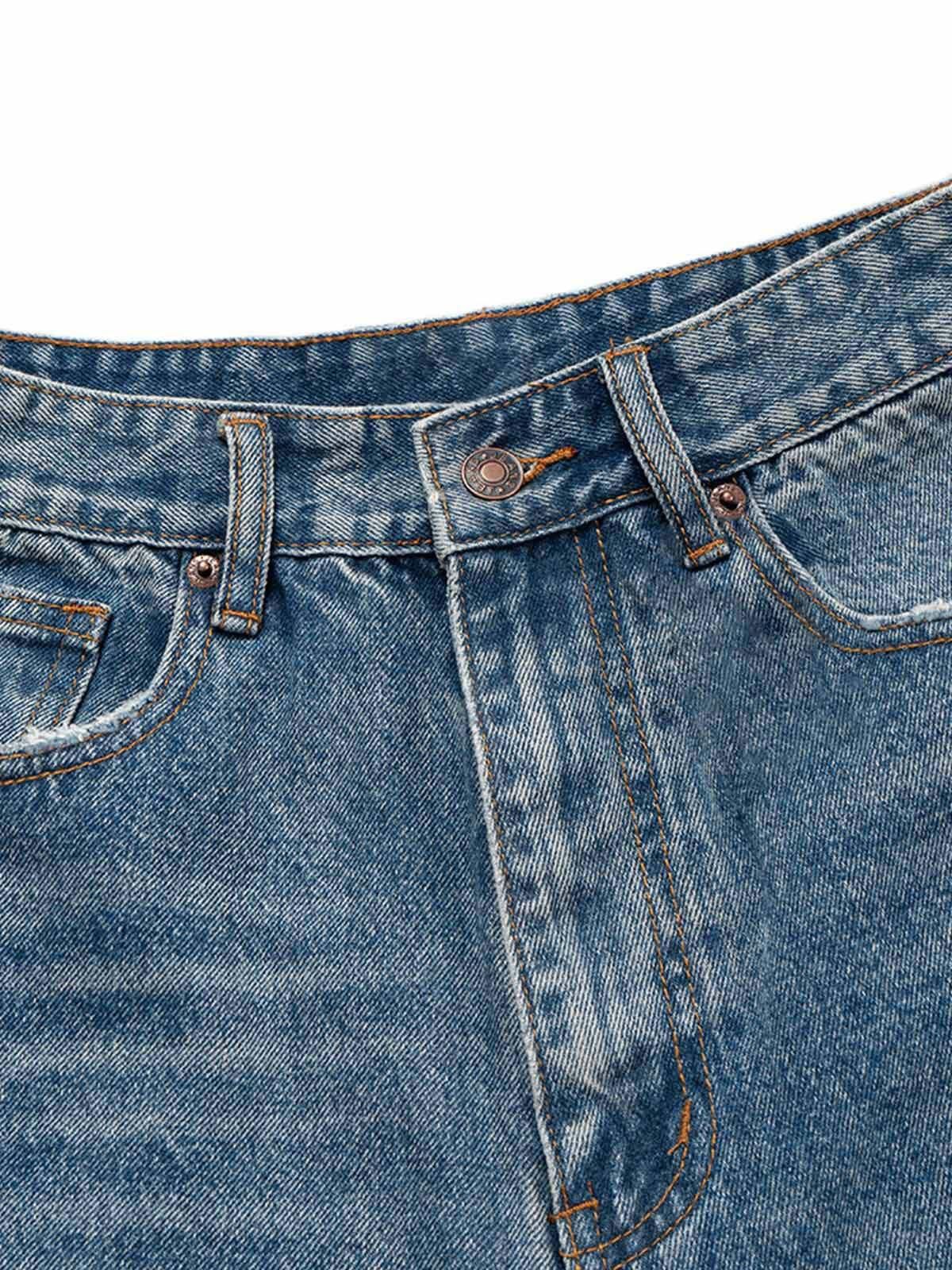 Japanese Brand Street Ripped Denim Shorts Size ONE SIZE - 4 Thumbnail