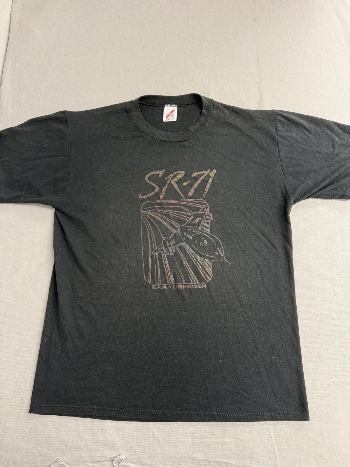 Jerzees Vintage 80s SR-71 Blackbird T-shirt EAA-OSHKOSH Tee - XL Size US XL / EU 56 / 4 - 1 Thumbnail