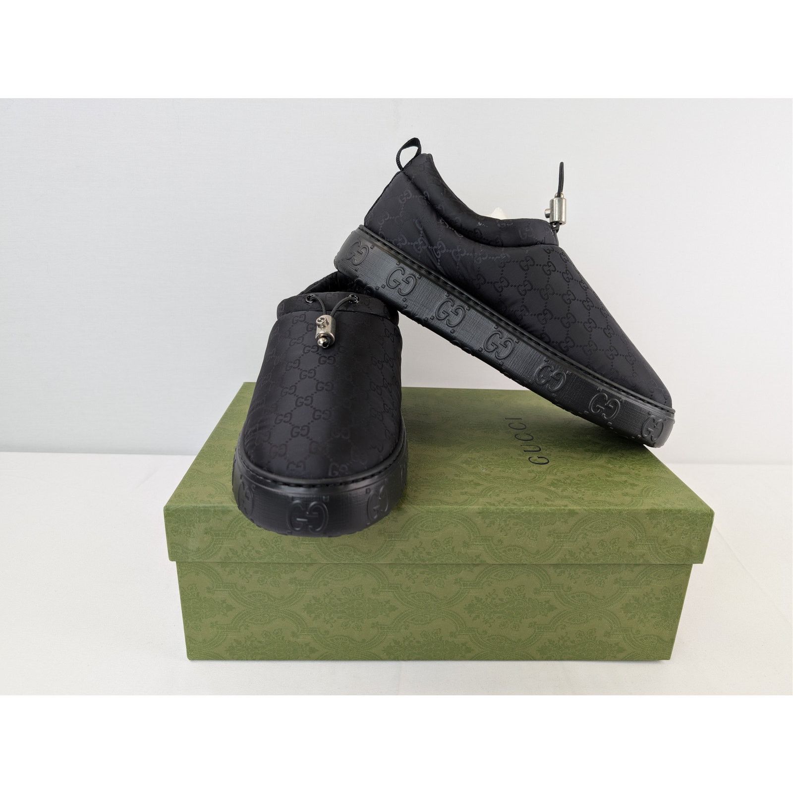 Gucci o1rshd1 M Nut Nylon Moccasin Shoes in Black Size US 10.5 / EU 43-44 - 19 Thumbnail