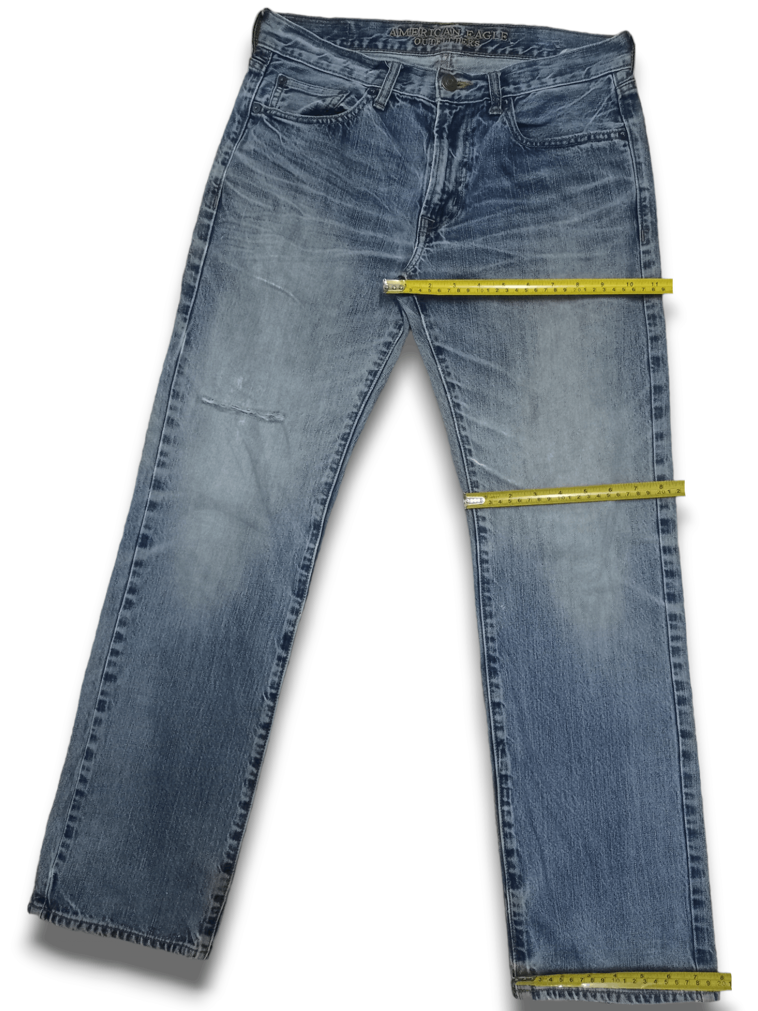 Japanese Brand Vintage Japanese Brand Blue Wash Distressed Loose Jeans Size US 31 - 12 Thumbnail