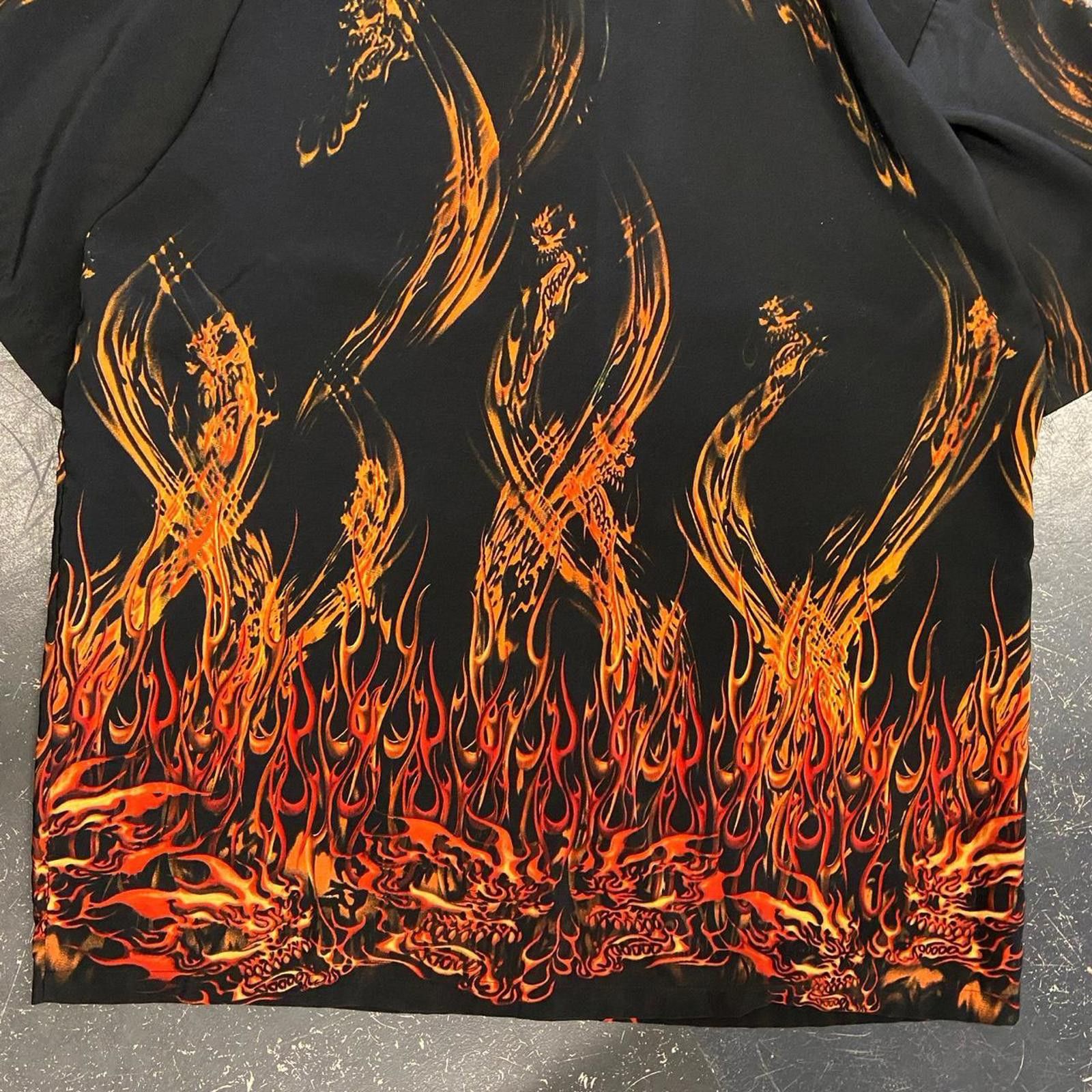 Vintage Y2K Flames Dragon Skull AOP Button Up Size US XL / EU 56 / 4 - 5 Thumbnail