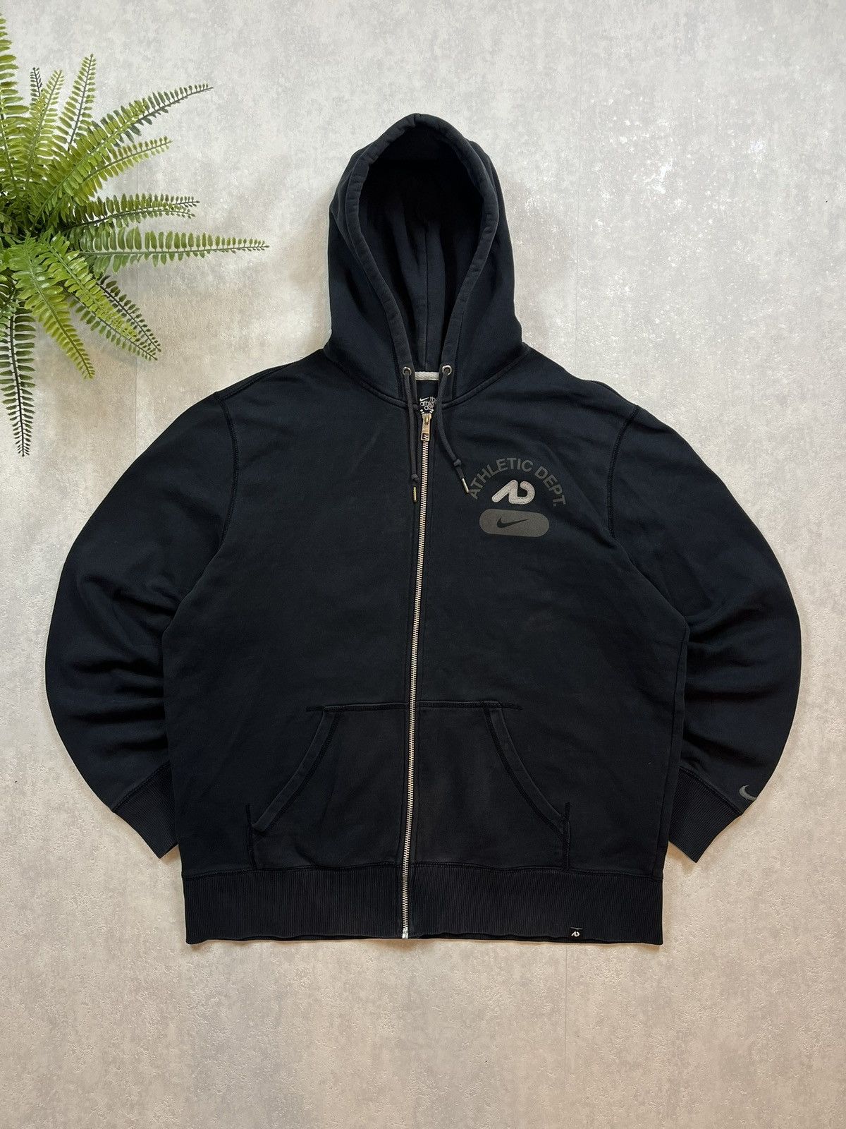 Nike × Vintage 00s Nike Athletic Vintage Y2K Oversized Retro Zip Hoodie Size US XL / EU 56 / 4 - 1 Thumbnail
