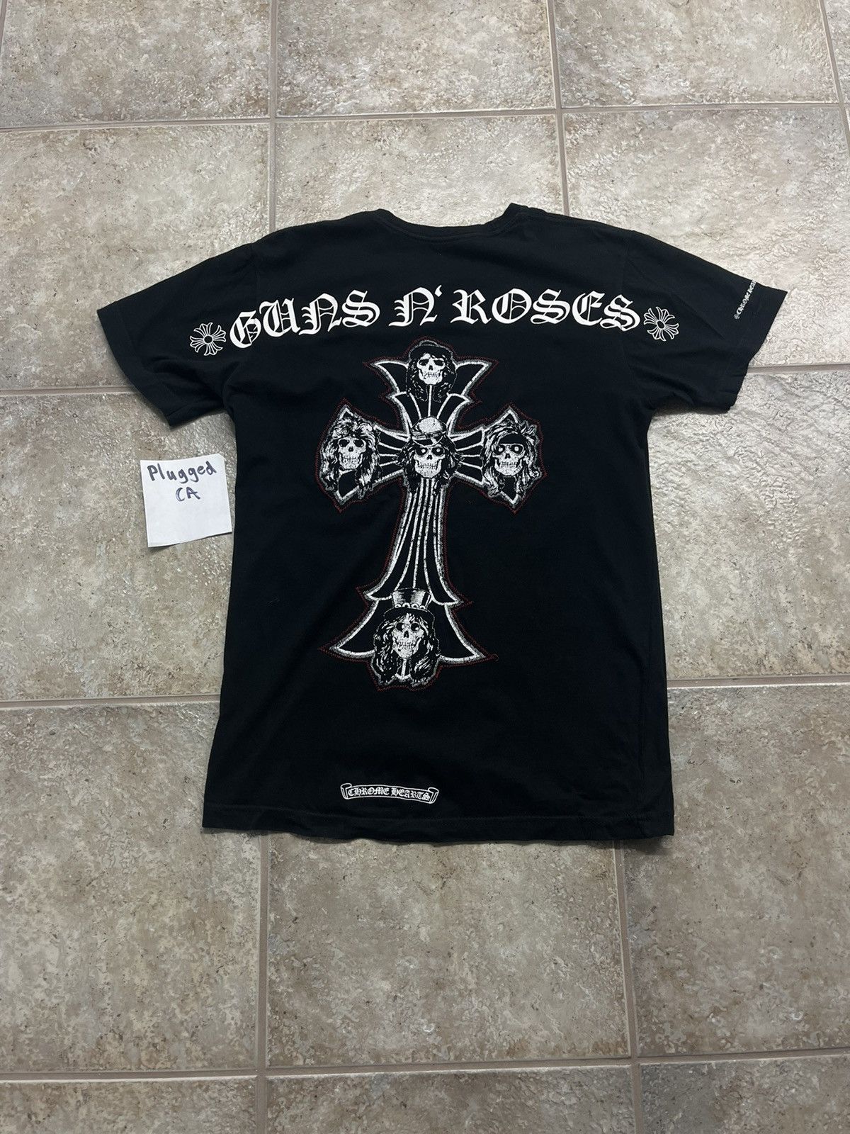 image of Chrome Hearts x Guns N Roses Tee Black, Men's (Size Medium)
