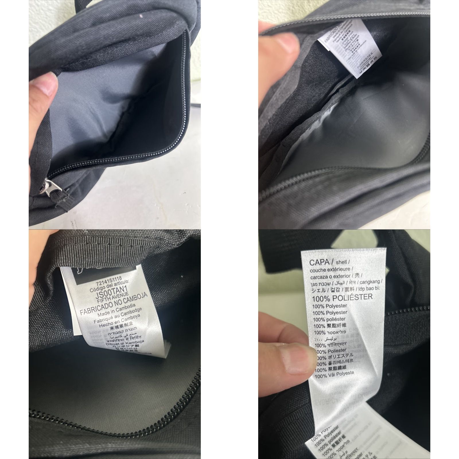 Jansport VINTAGE JANSPORT Fanny Pack Hip Bag Black Double Zip Unisex Adults Nylon Bag Size ONE SIZE - 8 Thumbnail