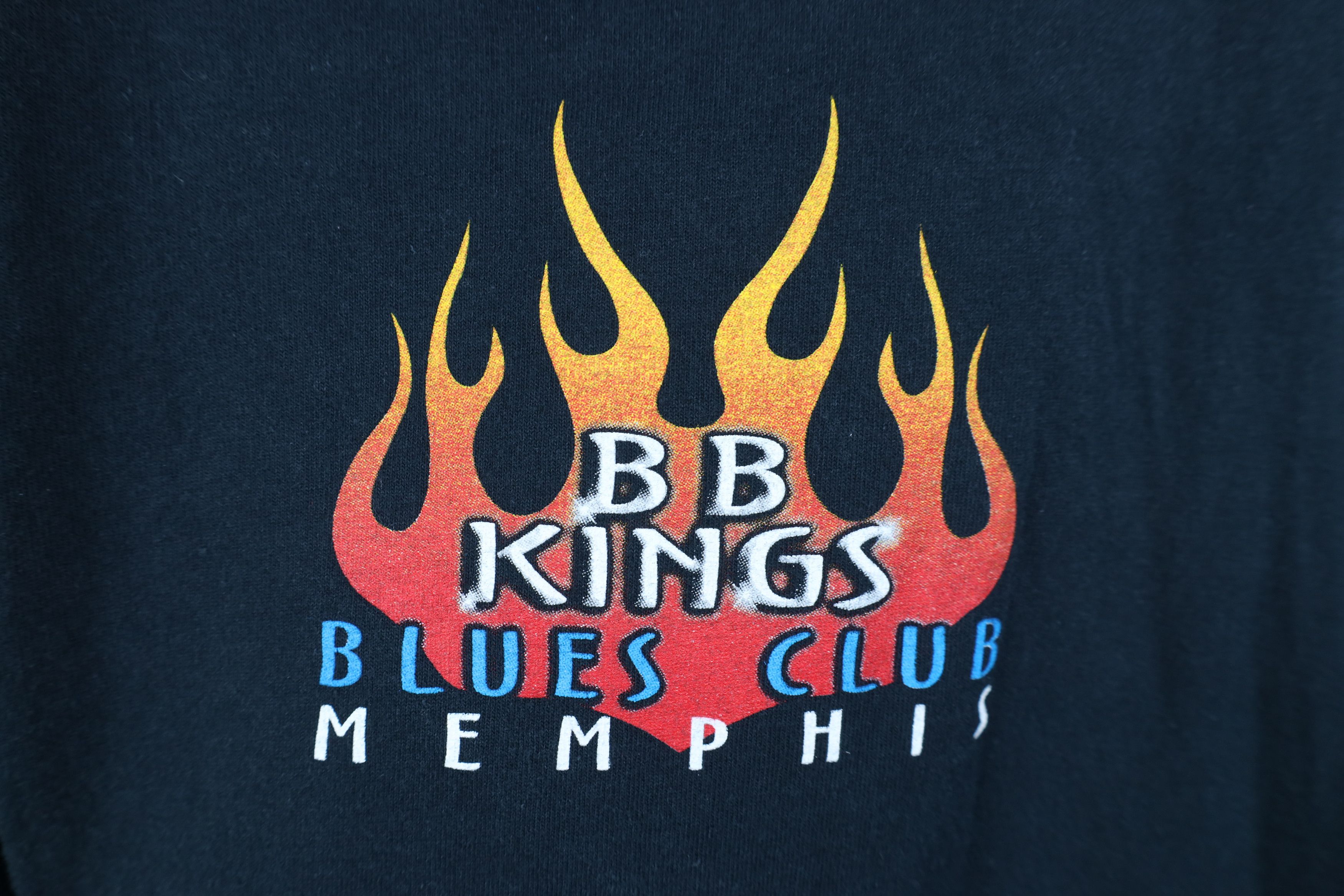 Vintage Vintage Y2K Blues Club Memphis Fire Flames T-Shirt Black Size US XXL / EU 58 / 5 - 4 Thumbnail