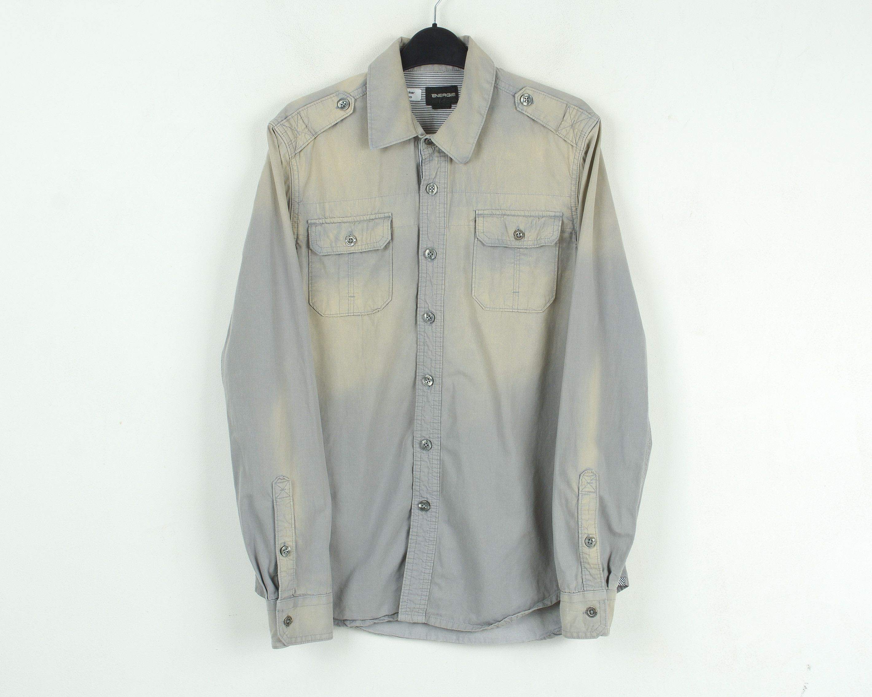 Energie Button Up Shirt Denim Grey Long Sleeved Casual Cotton Top Size US M / EU 48-50 / 2 - 1 Thumbnail