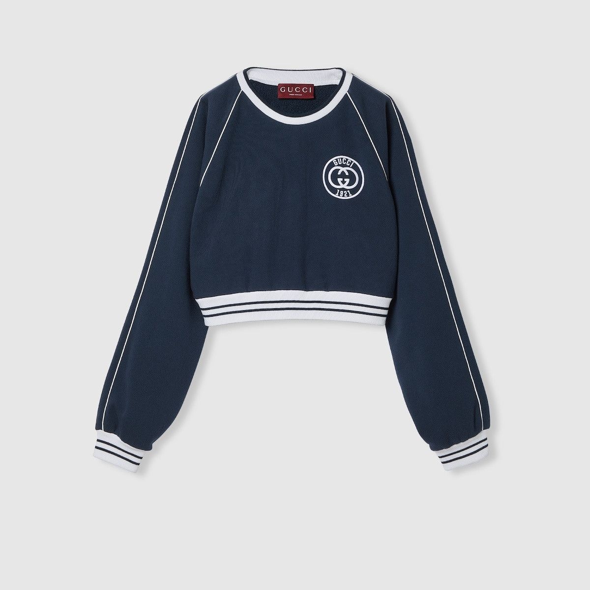 oc11z0126 Cotton Jersey Sweatshirt Embroidery In Blue/White
