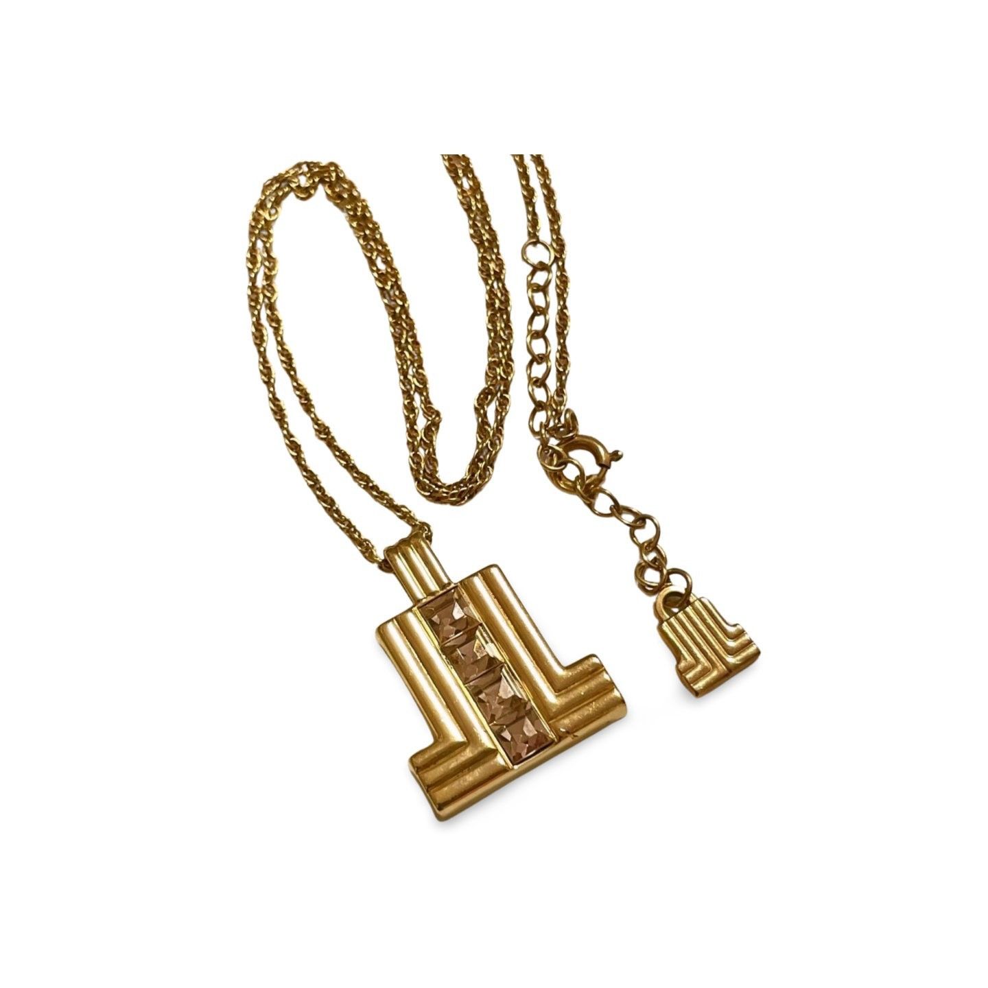 Lanvin Vintage LANVIN golden chain necklace with crystals Size ONE SIZE - 6 Thumbnail