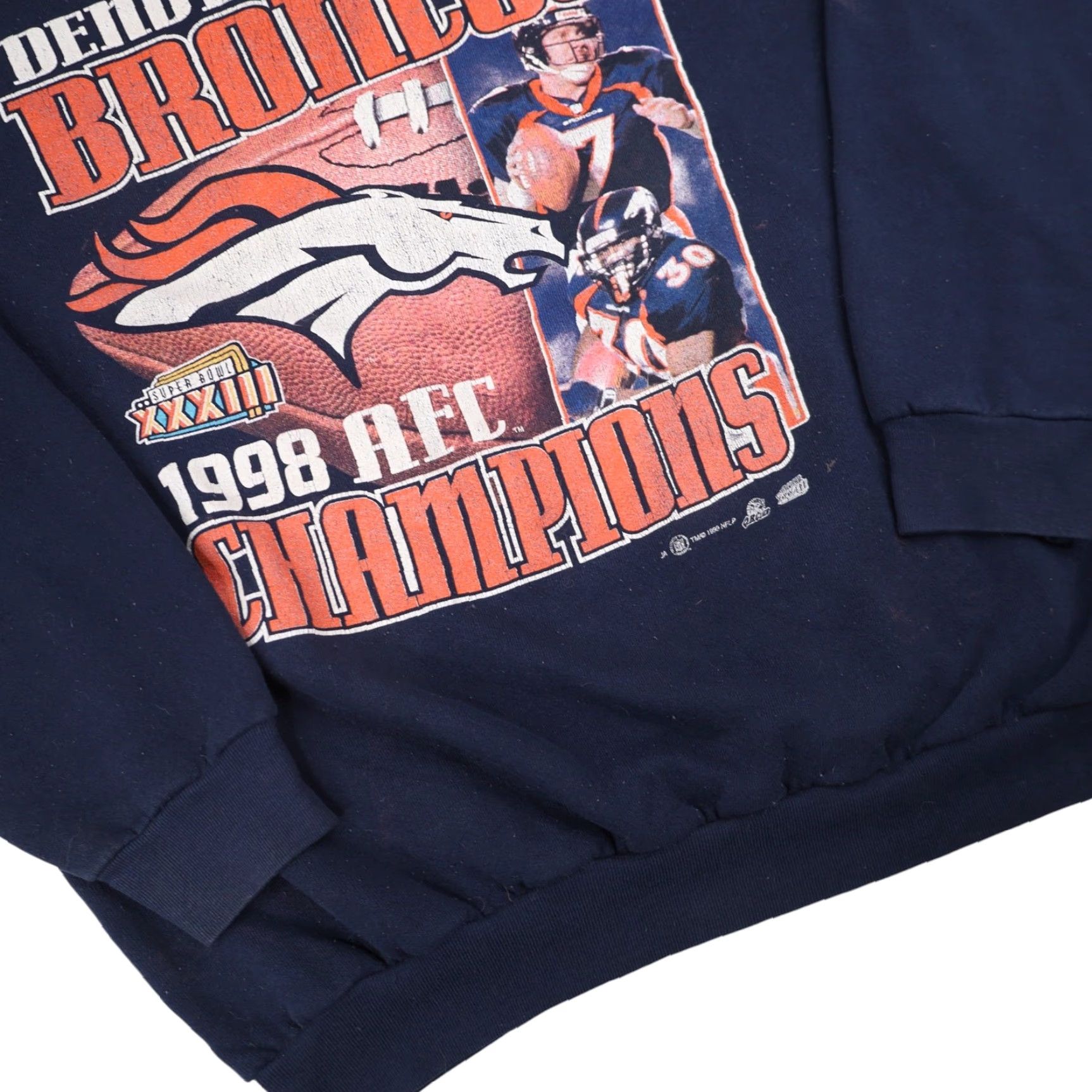 NFL VINTAGE 90s Denver Broncos Mens XL Champions Graphic Sweatshirt Blue Size US XL / EU 56 / 4 - 3 Thumbnail