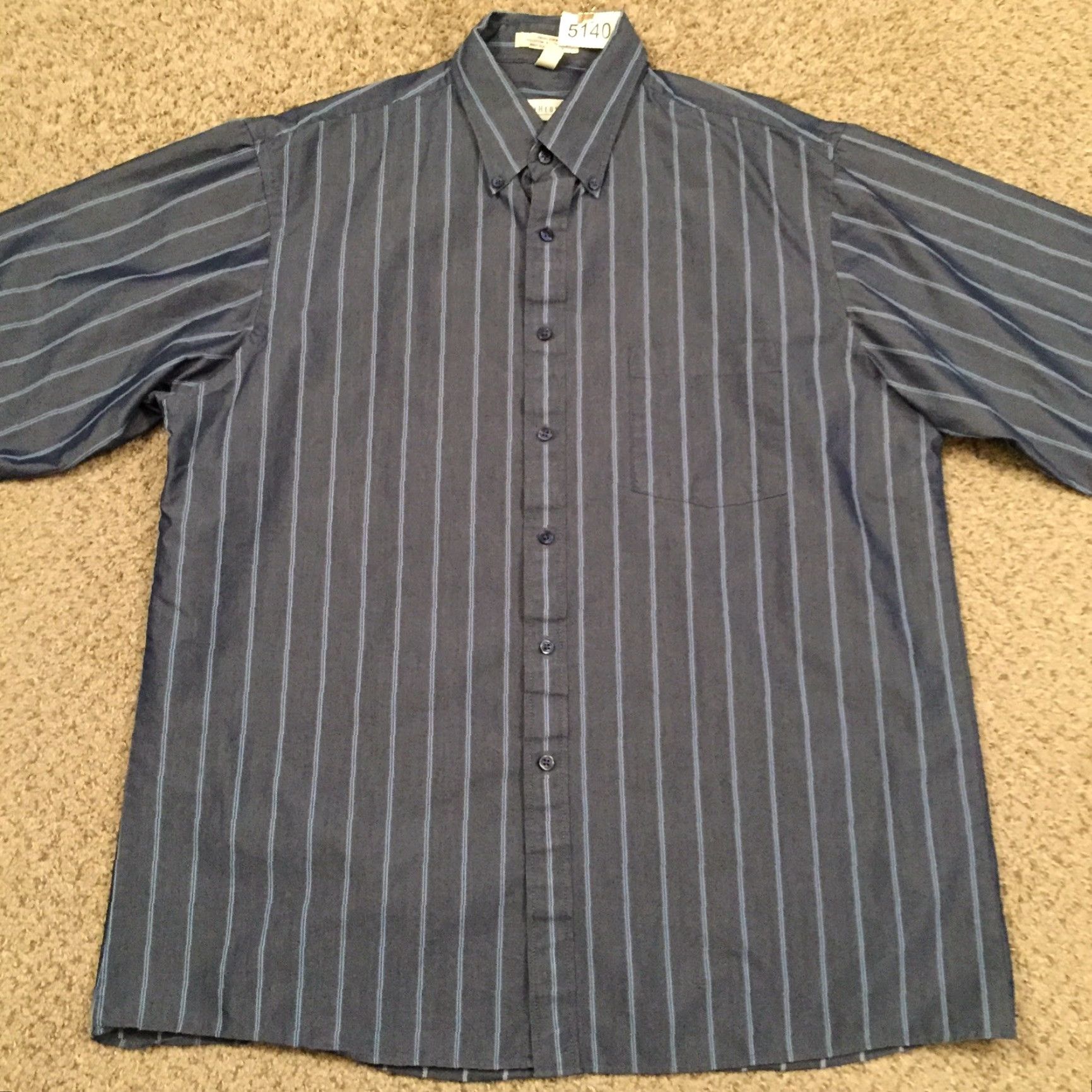 Van Heusen Van Heusen Shirt Mens L Blue Striped Long Sleeve Button-Up Shirt Size US L / EU 52-54 / 3 - 5 Thumbnail