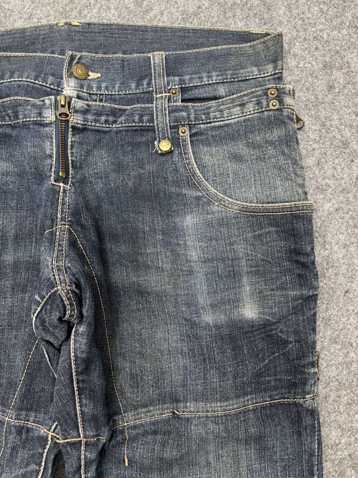 PPFM 💥Archival Style💥PPFM Double Waist Sick Design Jeans F628 Size US 35 - 4 Thumbnail