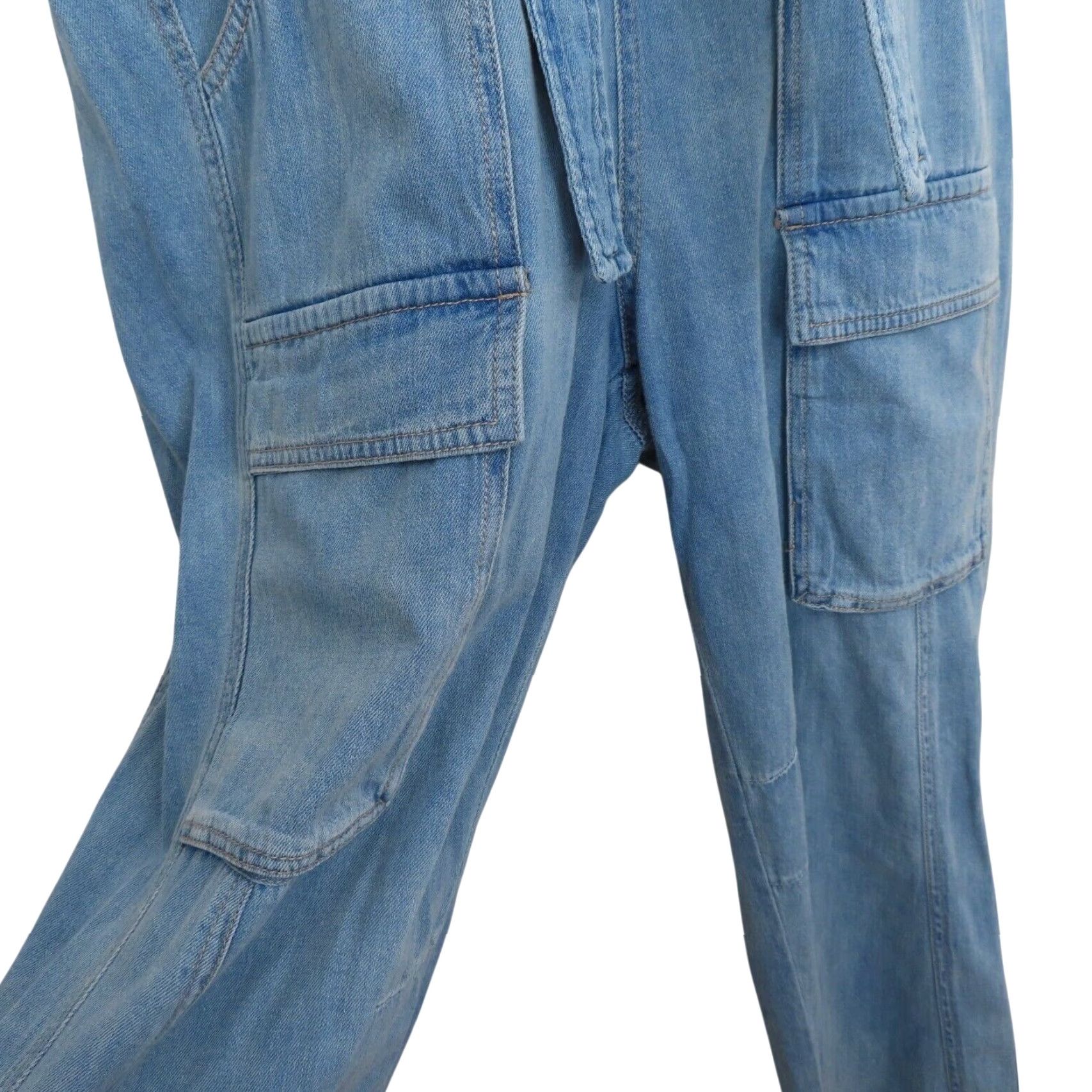 Free People Free People JumpSuit Womens Small Go West Denim Utility Mirage Blue OB1160882 Size 28" / US 6 / IT 42 - 6 Thumbnail