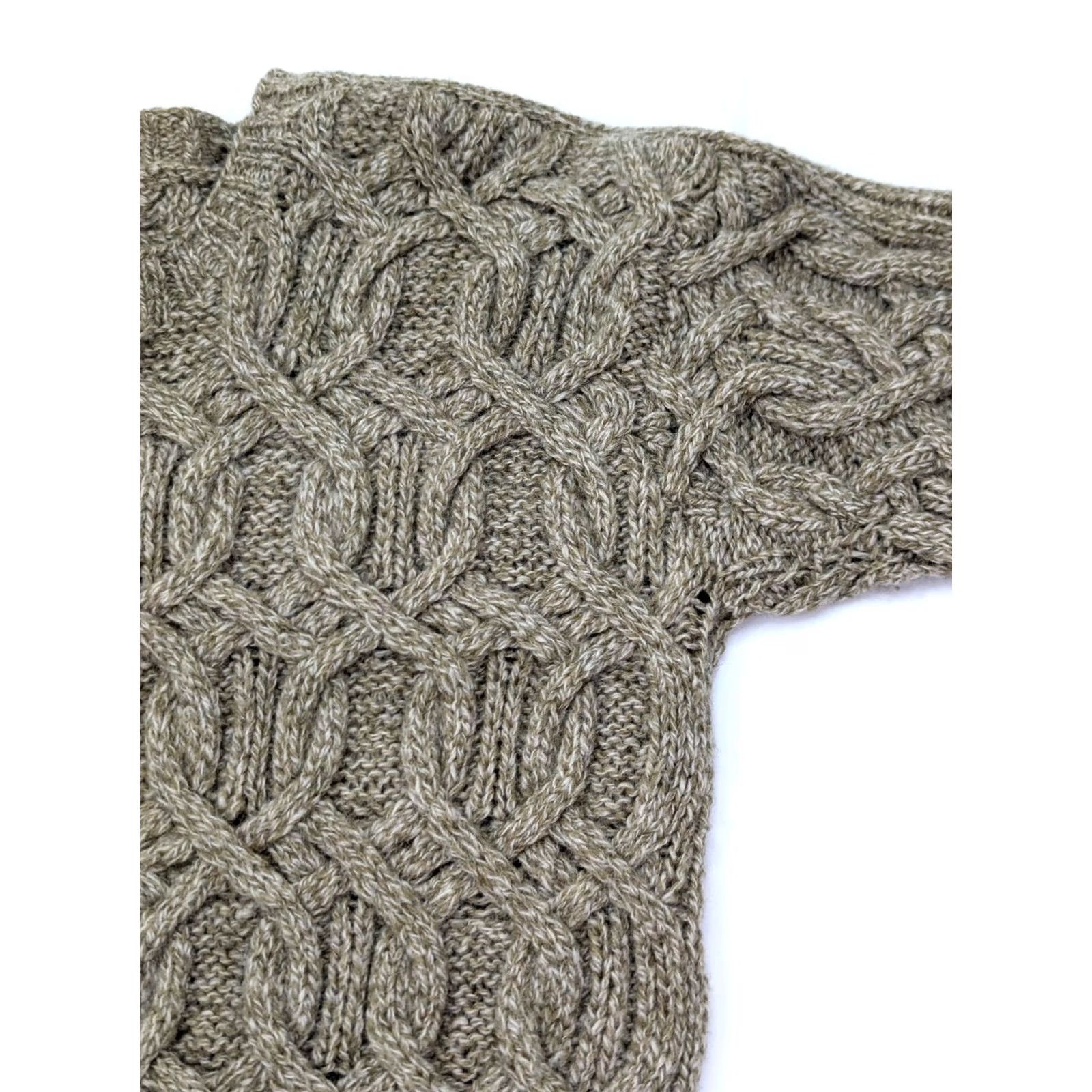 American Eagle Outfitters VINTAGE American Eagle Sweater Shetland Wool Chunky Cable Knit Crew Neck Beige Men L Size US L / EU 52-54 / 3 - 5 Thumbnail