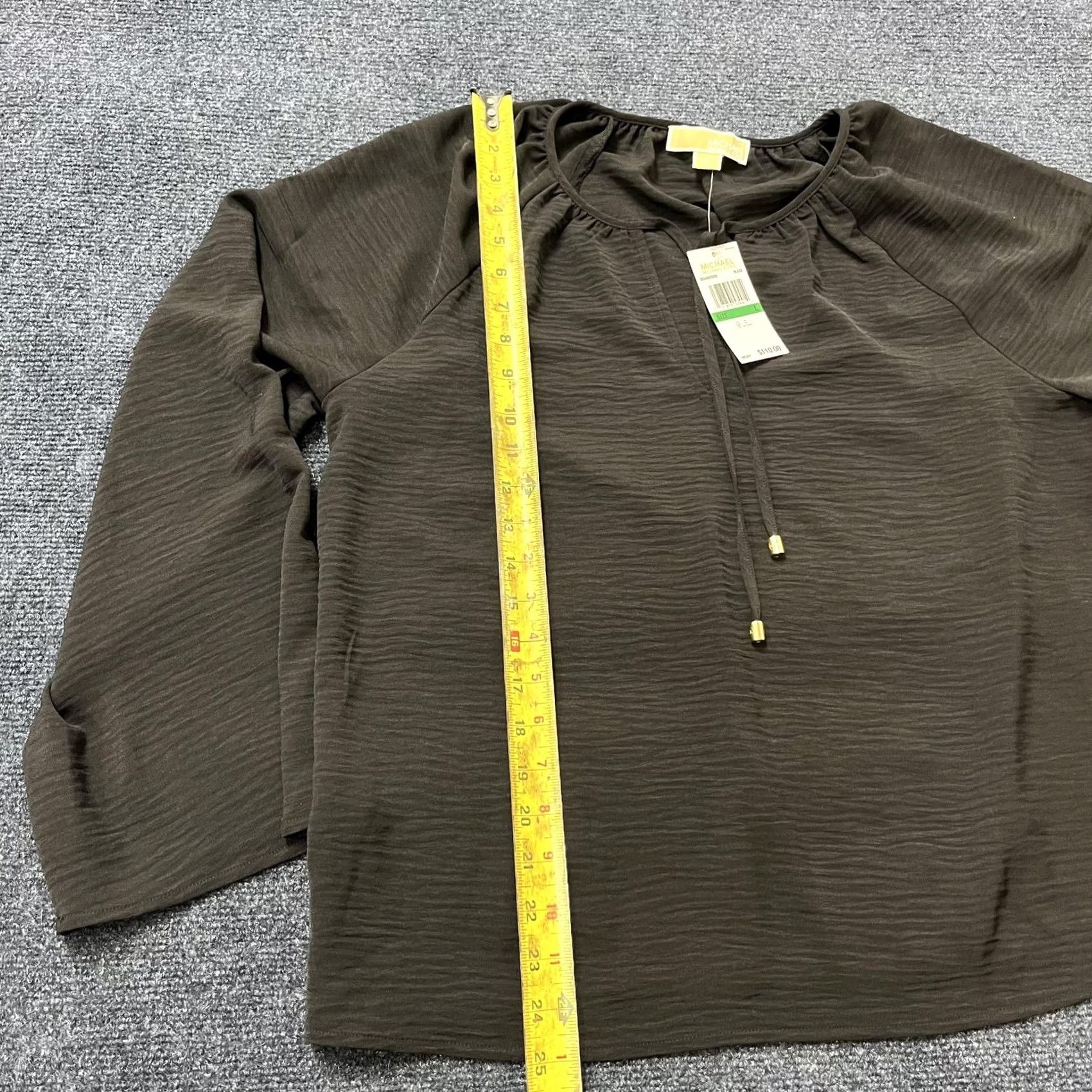 Michael Kors Michael Kors Womens Large Black Shirt Tie Neck Top 05S40U5000 Size L / US 10 / IT 46 - 6 Thumbnail