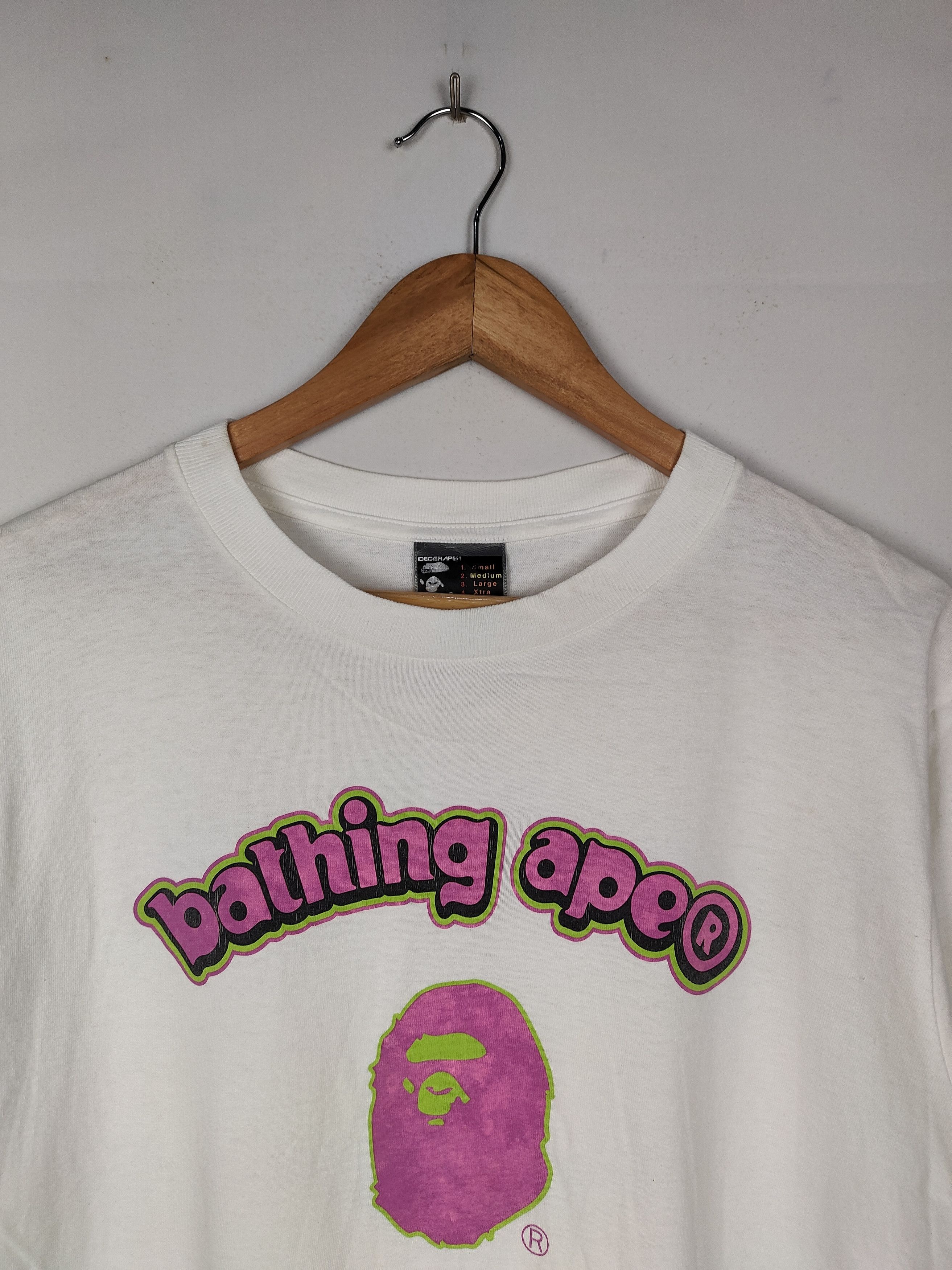 Bape × Vintage Vintage A Bathing Ape Neon Pink Edition shirt Size US M / EU 48-50 / 2 - 2 Thumbnail