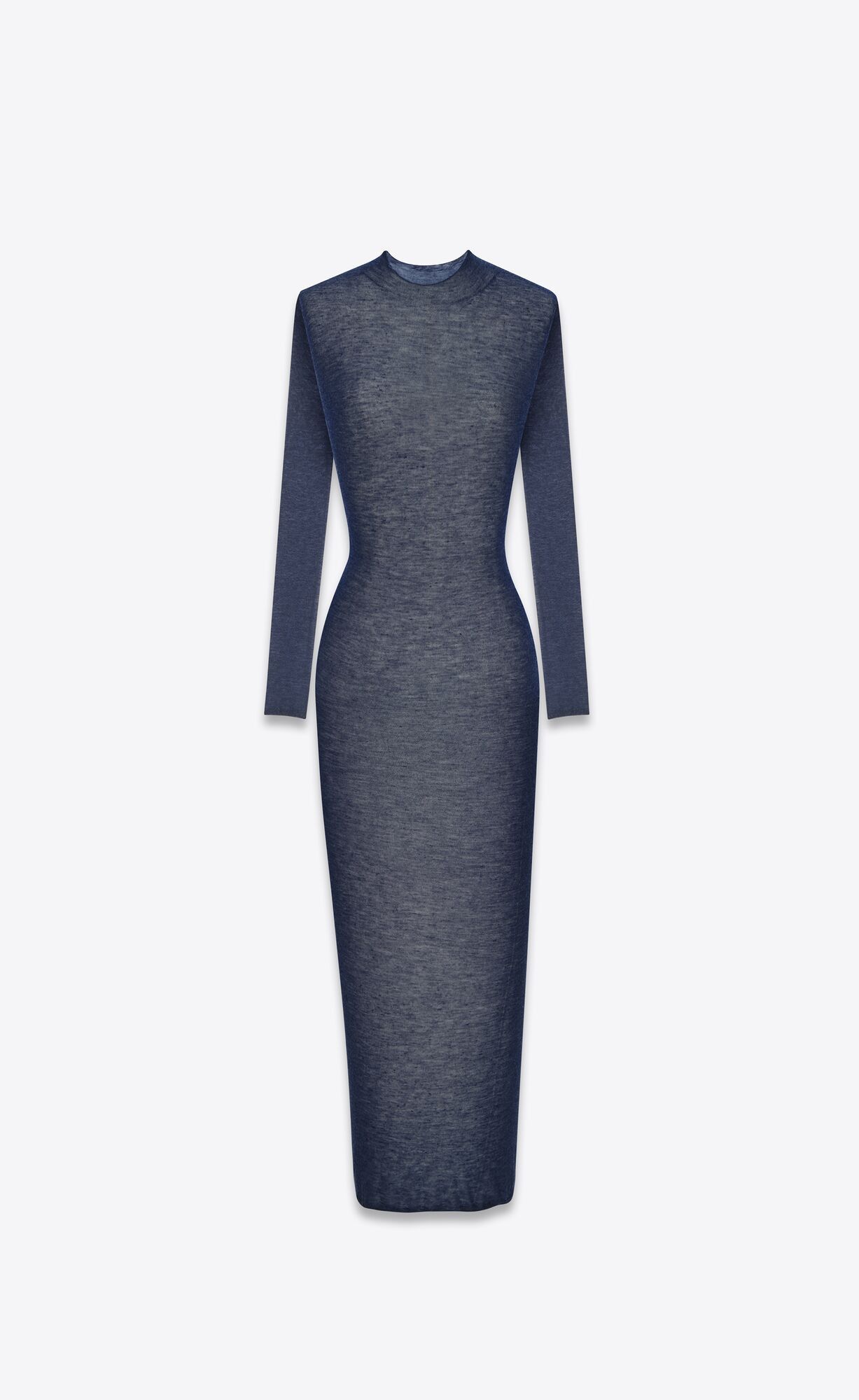 Saint Laurent Paris o1s1wg111024 Long Dress In Viscose And Wool in Blue Size XS / US 0-2 / IT 36-38 - 1 Thumbnail
