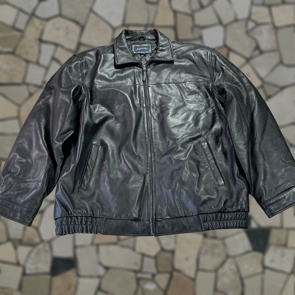 Joseph Joseph & Feiss Leather Jacket Mens 2XLT Black Lambskin Zip Bomber Quilted Lined Jacket Size US XXL / EU 58 / 5 - 1 Thumbnail