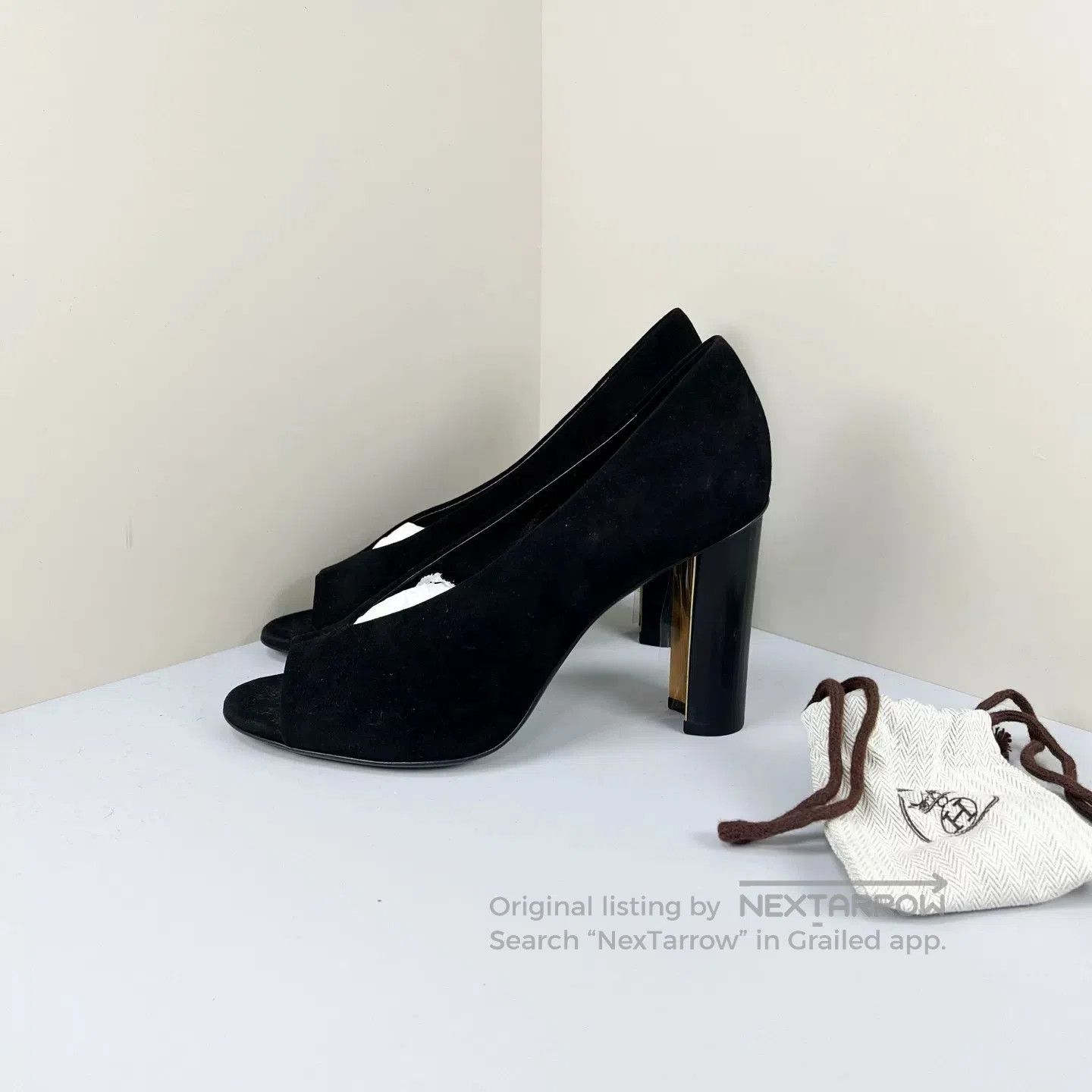 Hermes hermes black suede high heels size 37.5. Size US 7.5 / IT 37.5 - 3 Thumbnail